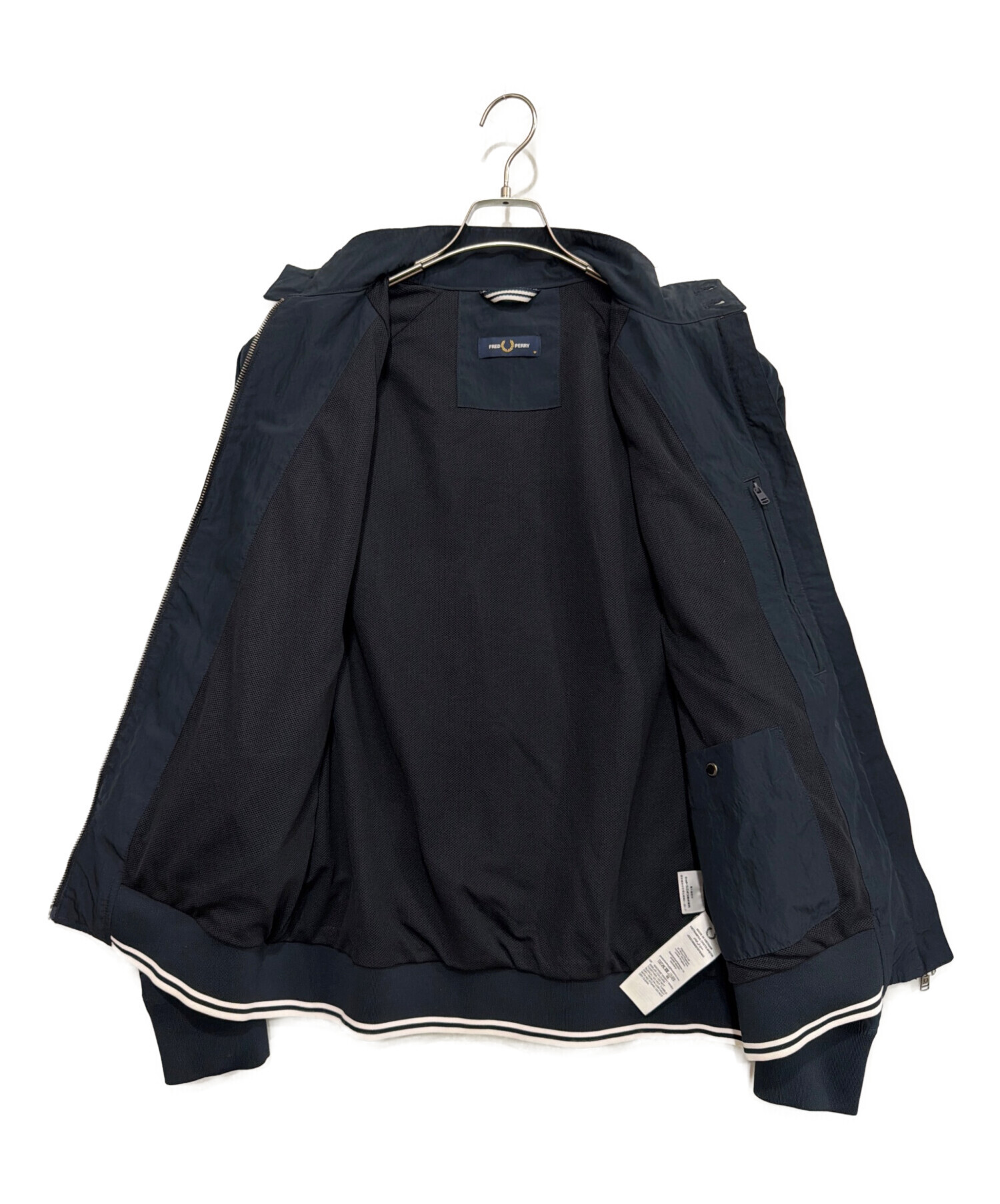 美品　FRED PERRY ハリントンジャケット　ネイビー　サイズM 中古・古着通販】FRED PERRY (フレッドペリー) リンクル ハリントン
