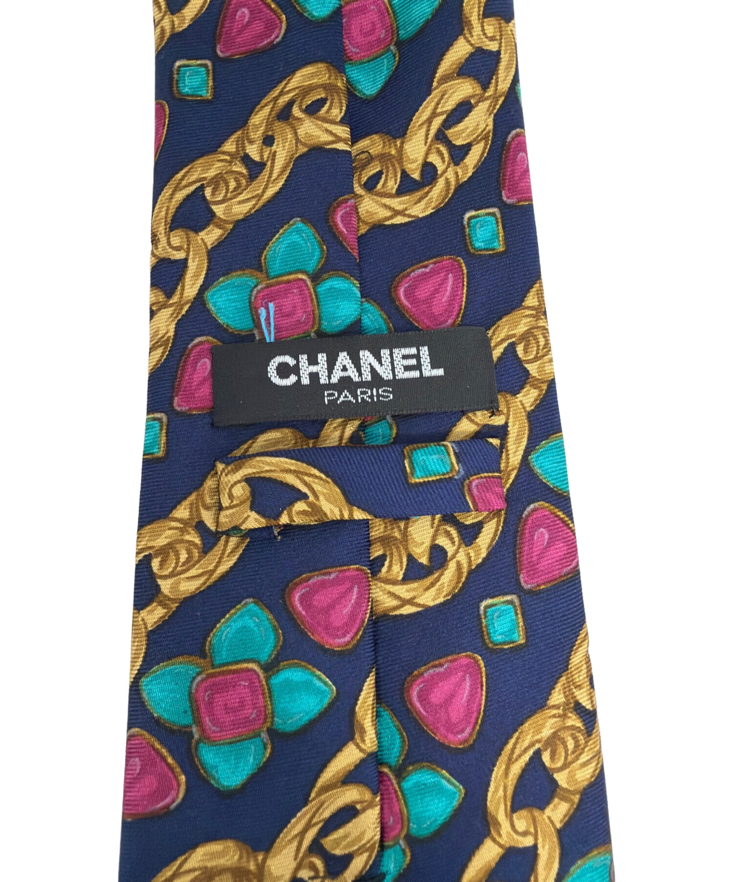 日*4様 国内直営店購入 CHANEL 花柄 ネクタイ / シャネル正規品 FL 中古・古着通販】CHANEL (シャネル) ネクタイ ネイビー サイズ