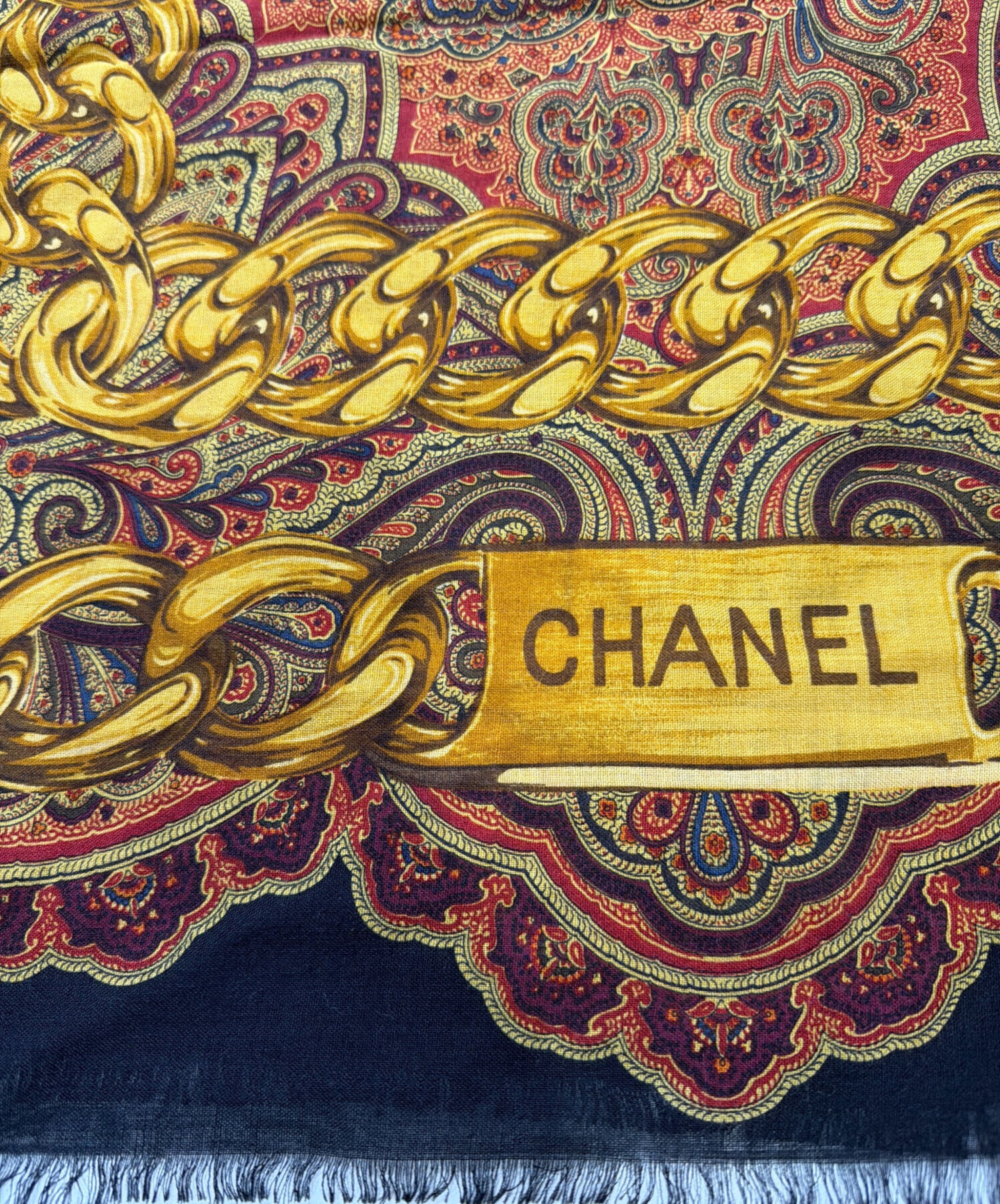 CHANEL シルク スカーフ 中古・古着通販】CHANEL (シャネル) シルクスカーフ ブラック