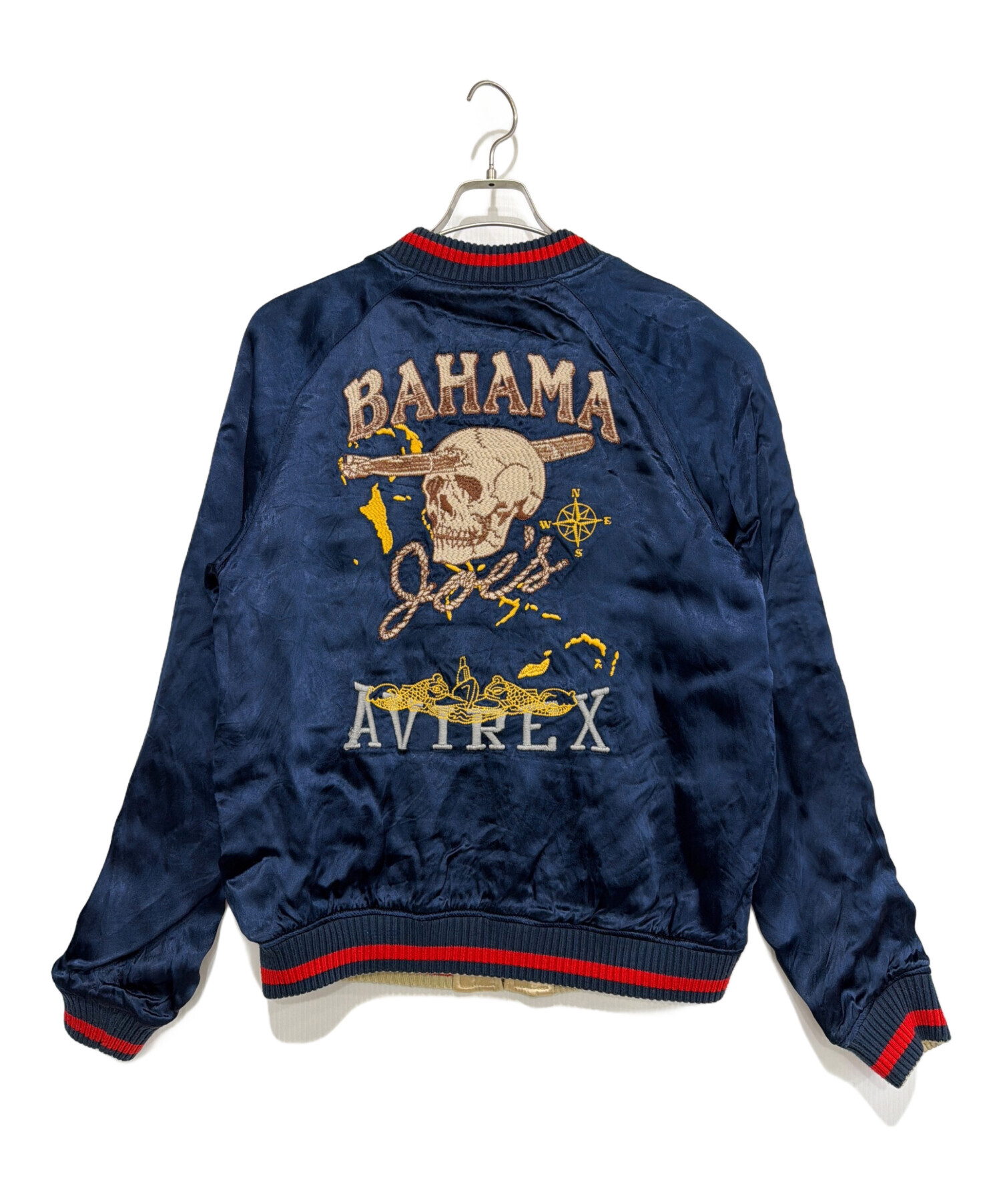 AVIREX スカジャン Mサイズ ネイビー/ゴールド 中古・古着通販】AVIREX (アヴィレックス) リバ-シブルスカジャン
