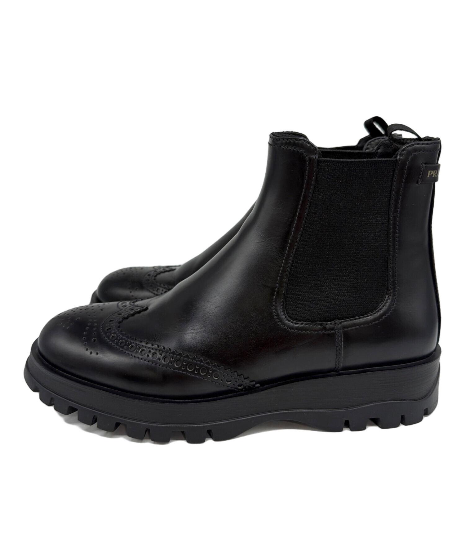 中古・古着通販】PRADA (プラダ) ショートブーツ ブラック サイズ:40 