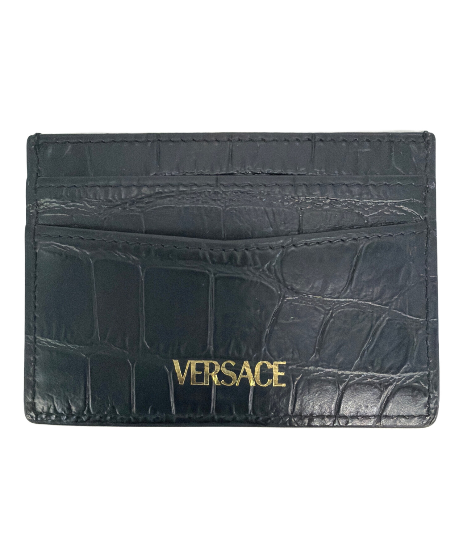 VERSACEカードケース 中古・古着通販】VERSACE (ヴェルサーチ) カードケース ブラック