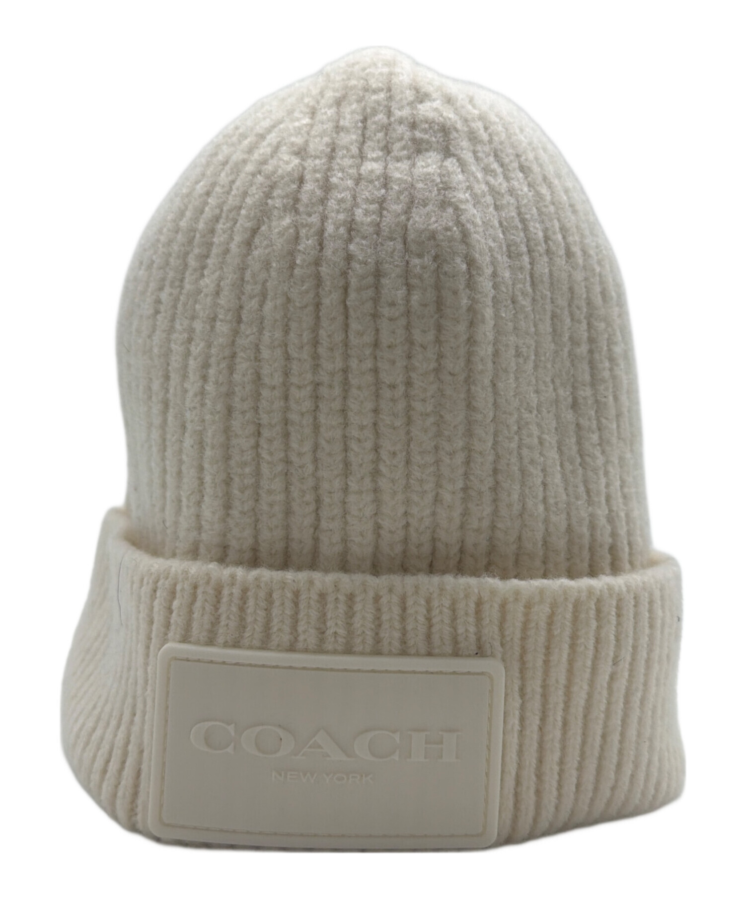 【新品未使用COACH】ニット帽 中古・古着通販】COACH (コーチ) ニット帽 ベージュ｜ブランド・古着