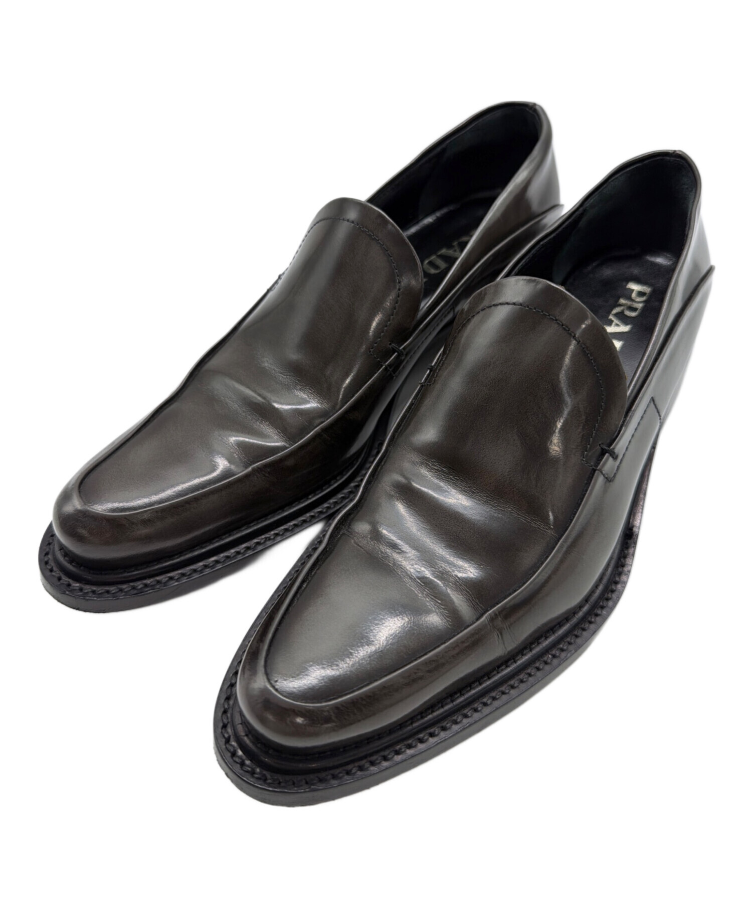 中古・古着通販】PRADA (プラダ) ローファー グレー サイズ:36 1/2