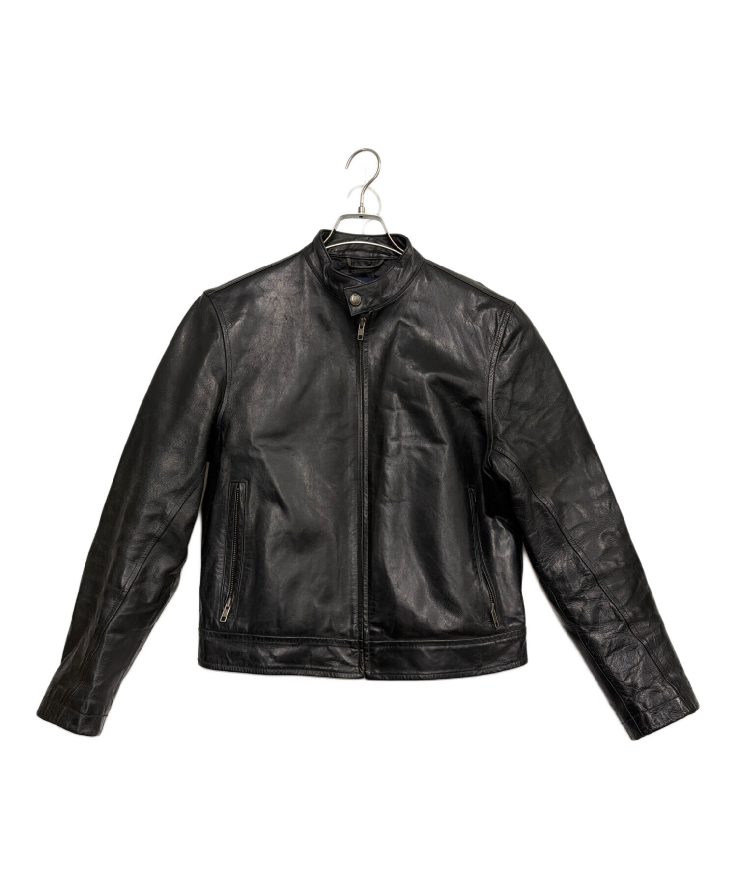 GAP レザージャケット 古着 中古・古着通販】GAP (ギャップ) シングルレザージャケット ブラック