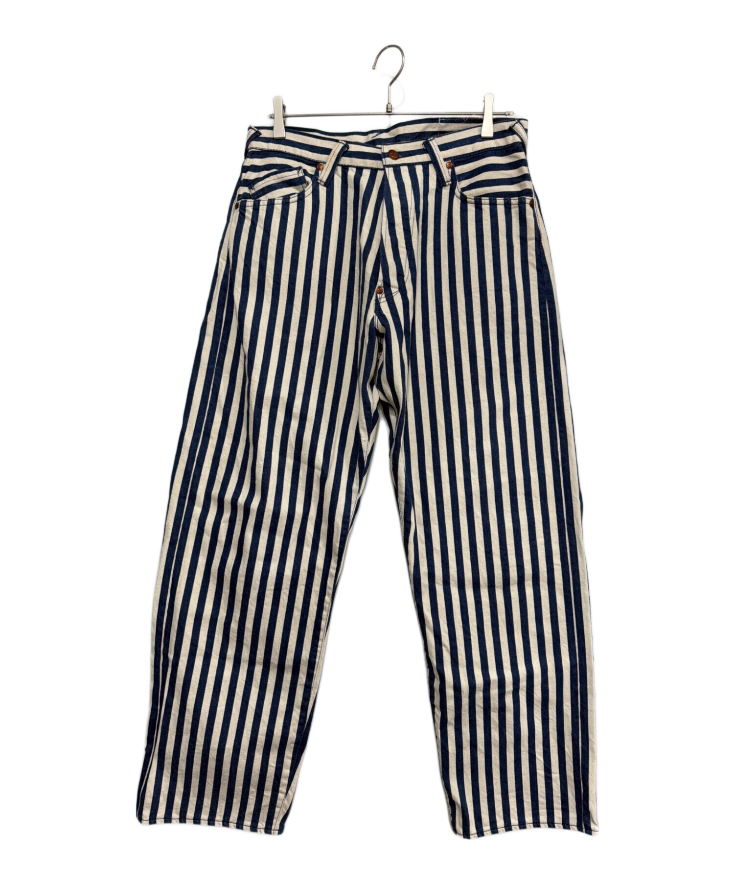 中古・古着通販】EVISU (エヴィス) デニムパンツ ホワイト×ブルー