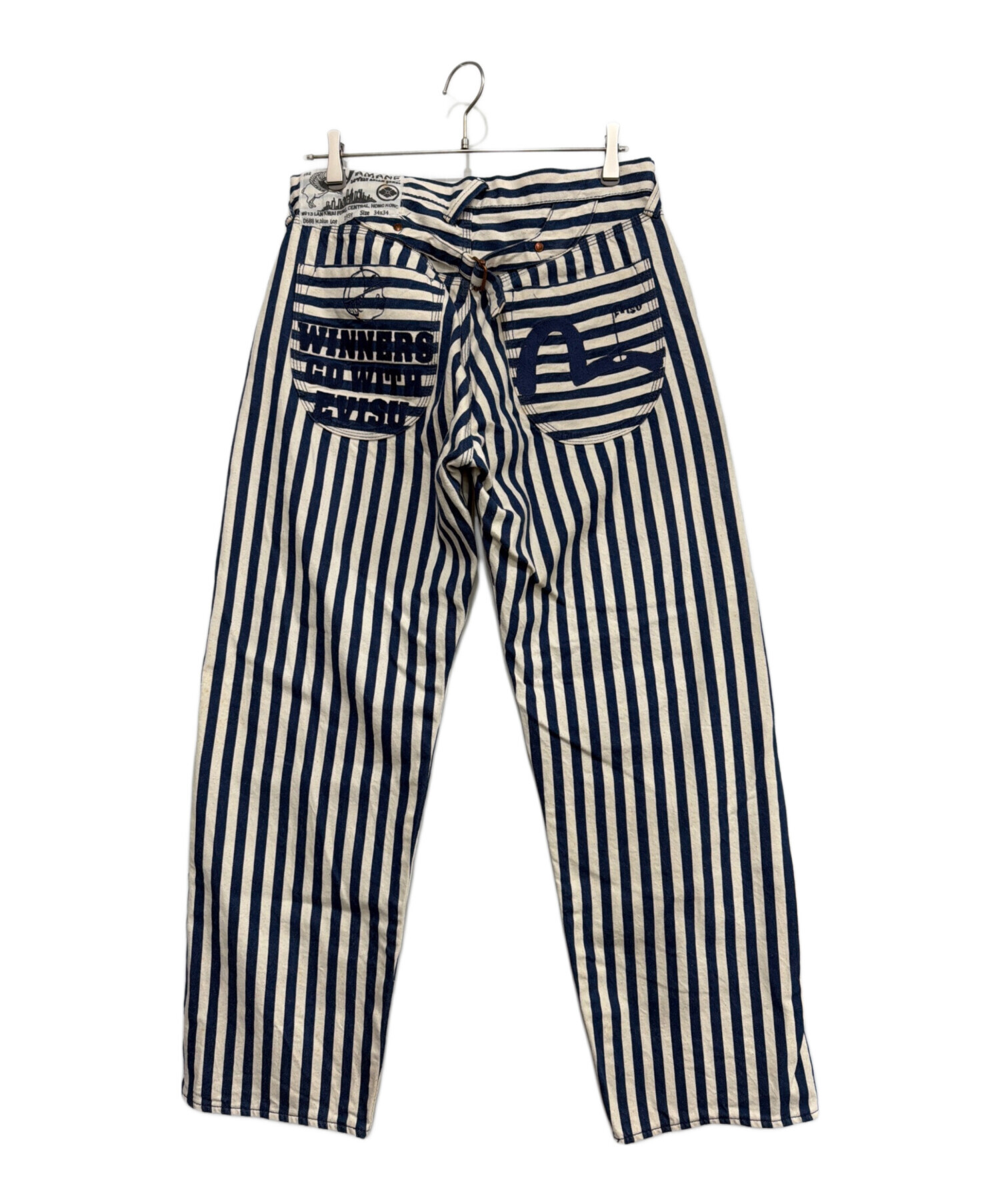 中古・古着通販】EVISU (エヴィス) デニムパンツ ホワイト×ブルー