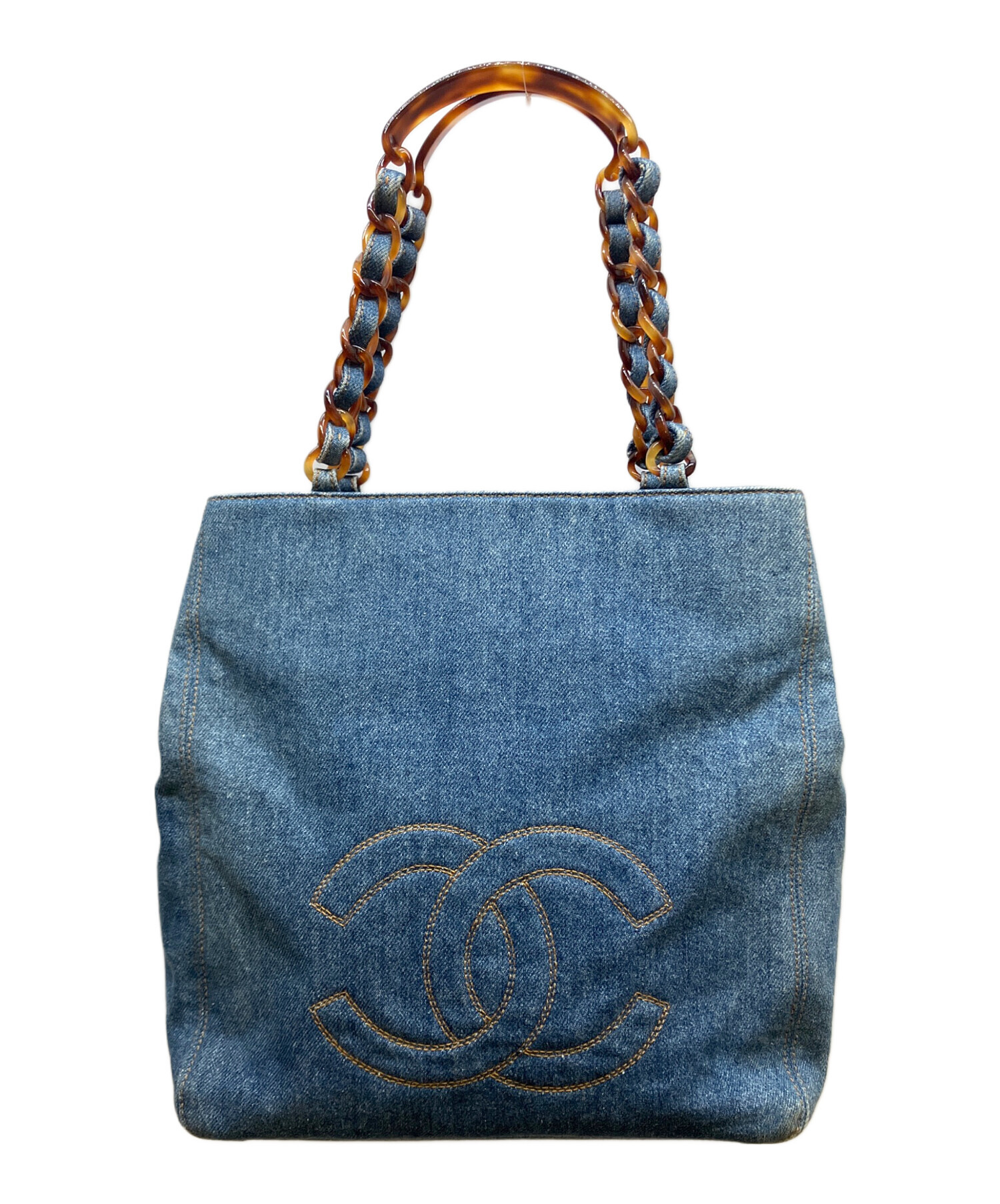 中古・古着通販】CHANEL (シャネル) デニムトートバッグ インディゴ