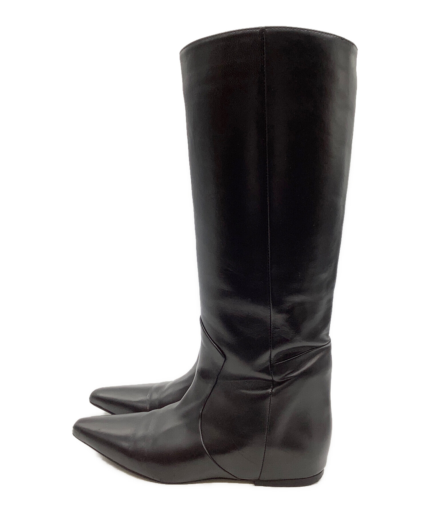 【未使用】38/24cm コルソローマノーヴェ ロングブーツ 黒 本革 中古・古着通販】CORSO ROMA 9 (コルソローマノーヴェ) レザー