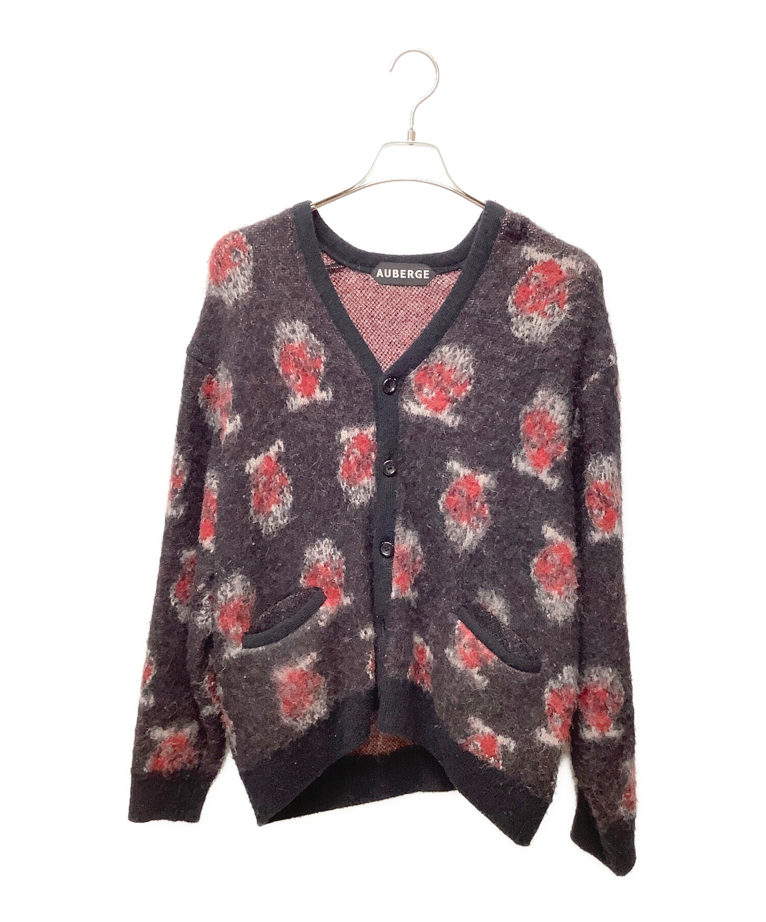AUBERGE オーベルジュ  カート 40 アルパカ カーディガン 中古・古着通販】AUBERGE (オーベルジュ) 総柄アルパカ混ニット