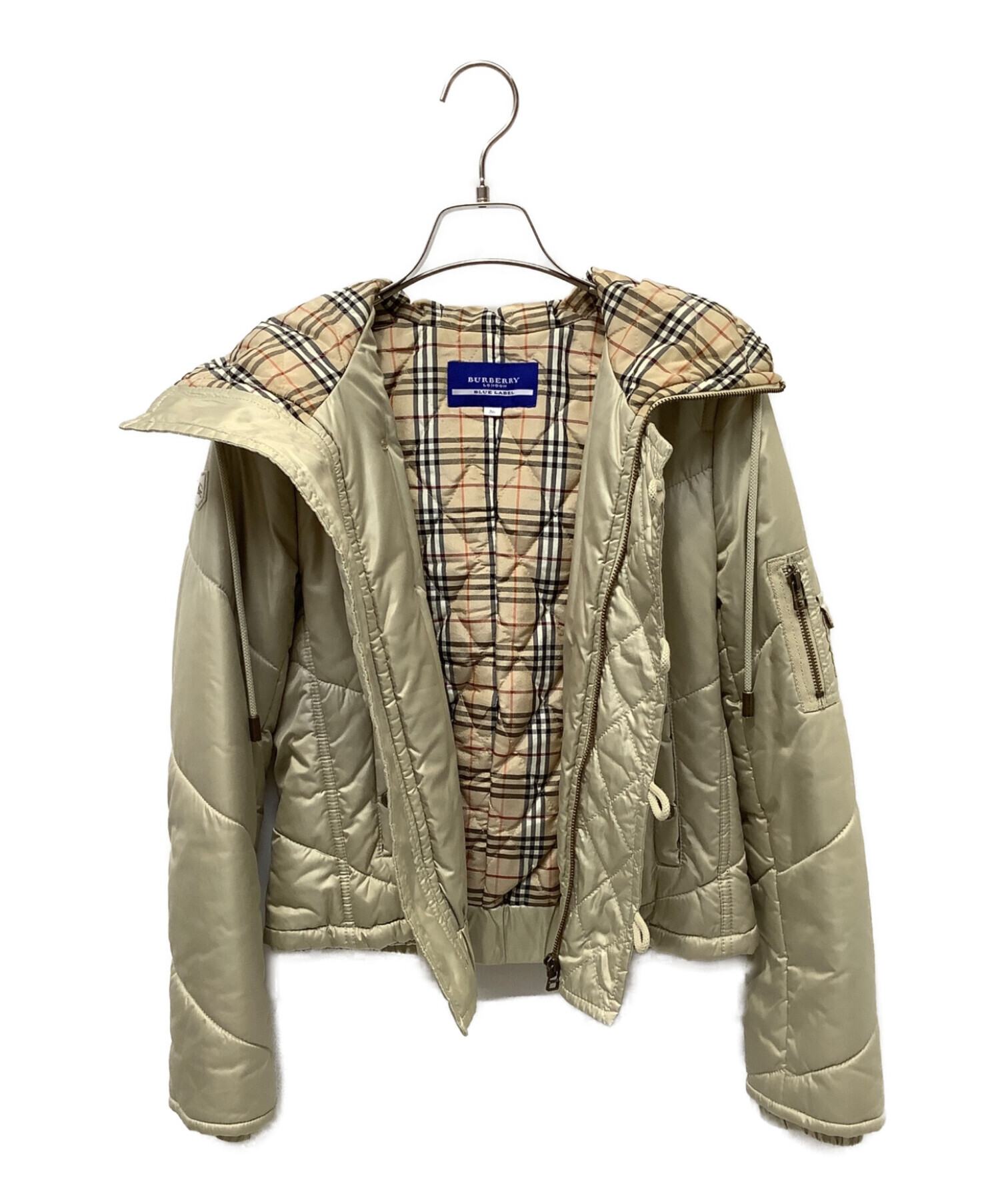 美品★バーバリーブルーレーベル★中綿入りジャケット＊ベージュ＊size38 中古・古着通販】BURBERRY BLUE LABEL (バーバリーブルーレーベル