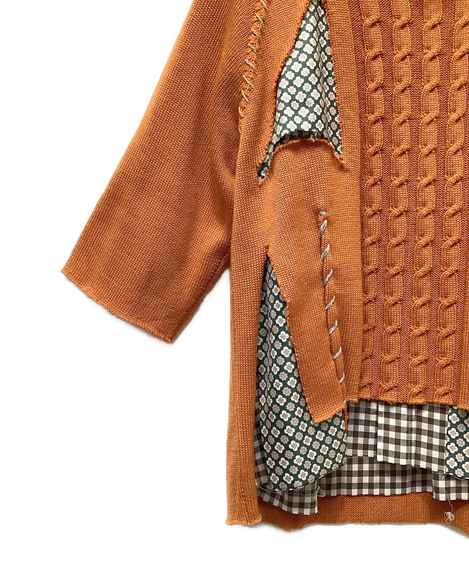 マルジェラ　ブラウン　ニット 楽天市場】エムエム6 メゾンマルジェラ Vネック ケーブルニット MM6