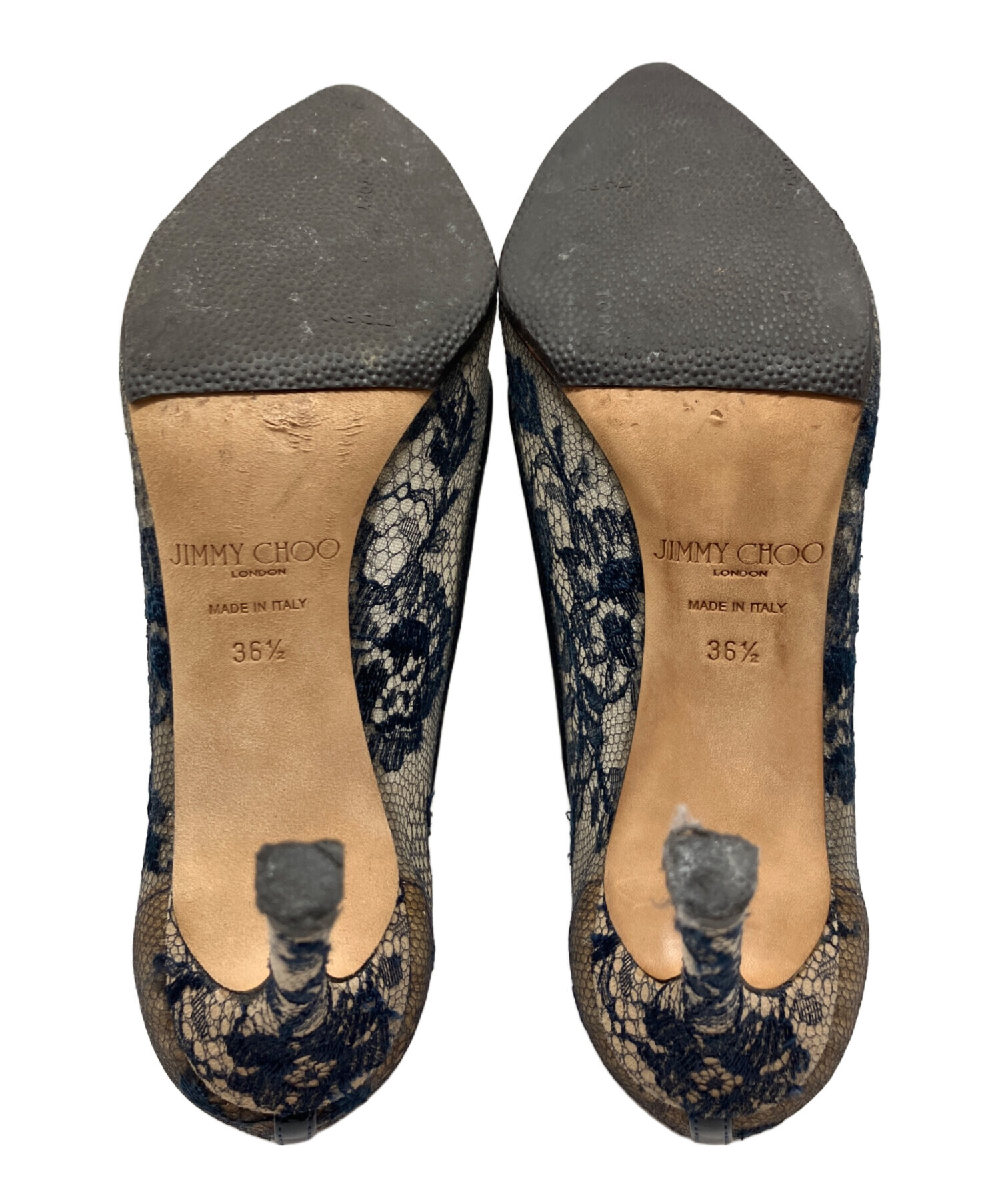 【美品】ジミーチュウ　Jimmy Choo ネイビーパンプス　36 中古・古着通販】JIMMY CHOO (ジミーチュウ) レースパンプス ネイビー
