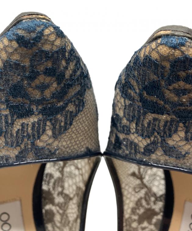 中古・古着通販】JIMMY CHOO (ジミーチュウ) レースパンプス ネイビー