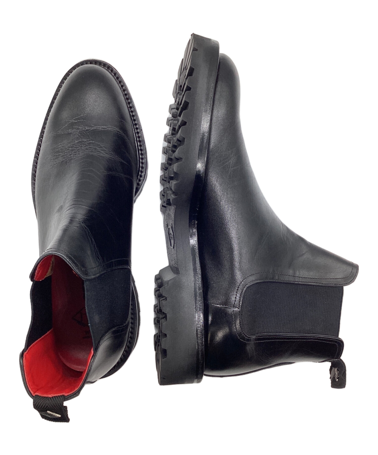 WH ダブルエイチ　サイドゴアブーツ　ブラック　6 中古・古着通販】W.H (ダブルエイチ) サイドゴアブーツ ブラック