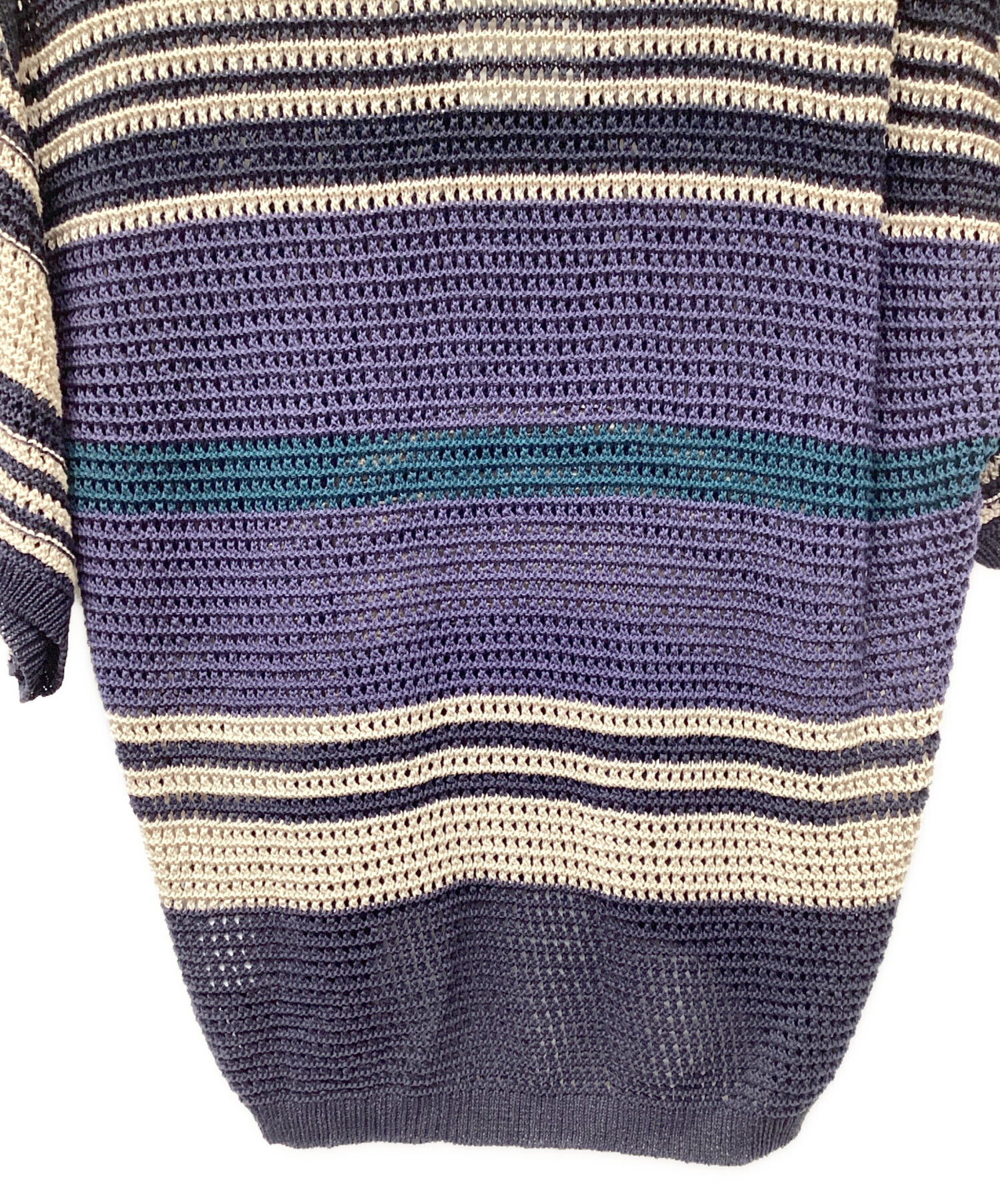 中古・古着通販】YOKE (ヨーク) BORDER MESH KNIT SKIPPER POLO SHIRT