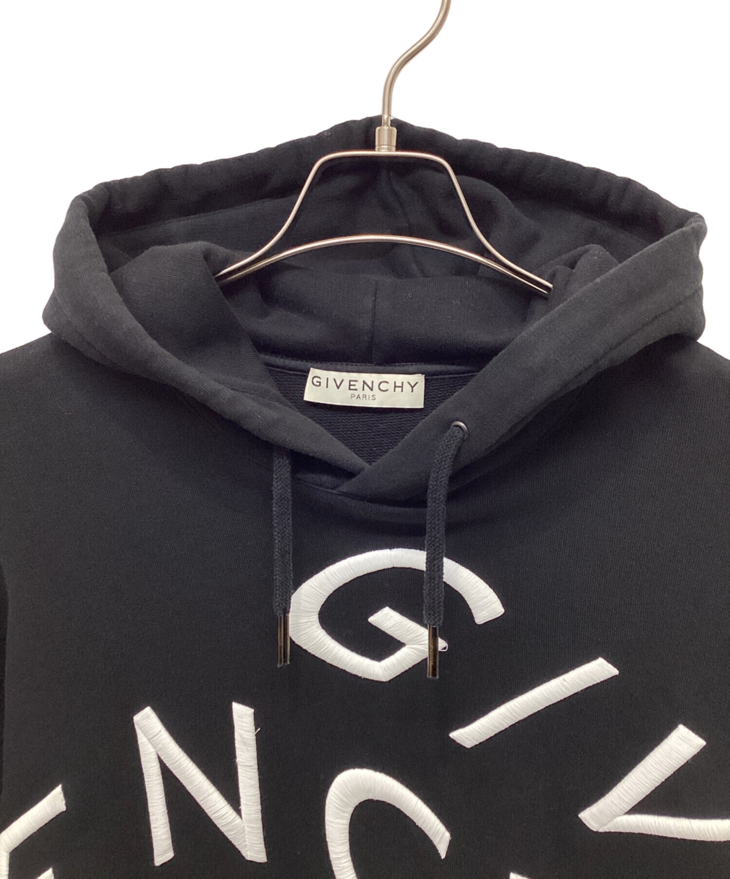 GIVENCHY ジバンシー ブルゾン プルオーバー フーディ 黒 中古・古着通販】GIVENCHY (ジバンシィ) プルオーバーパーカー