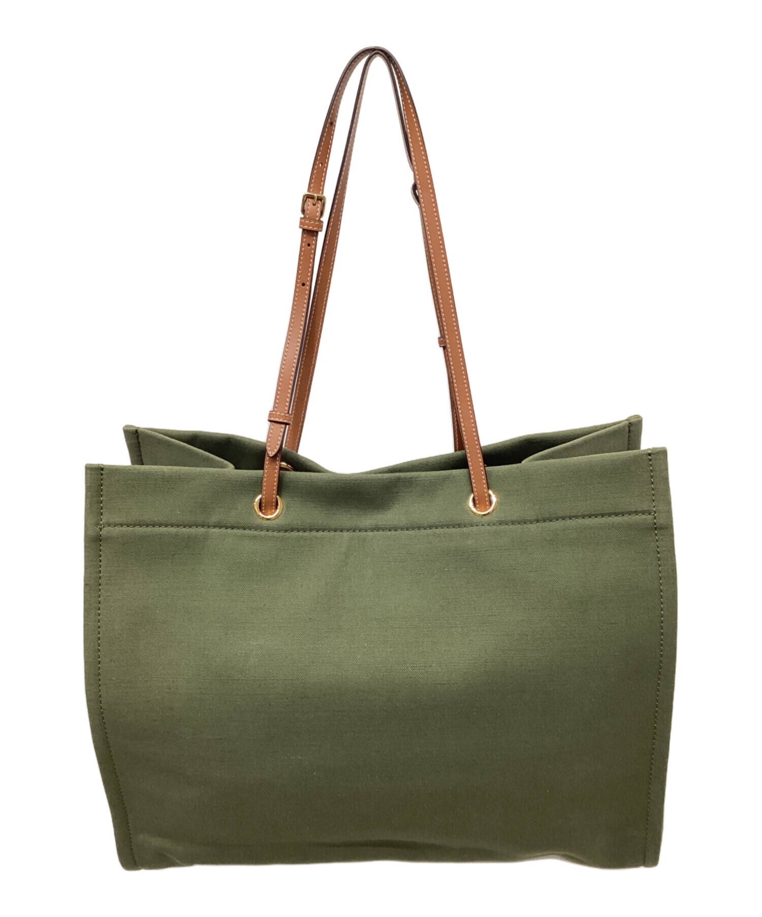 中古・古着通販】CELINE (セリーヌ) SQUARED CABAS カーキ×ブラウン 