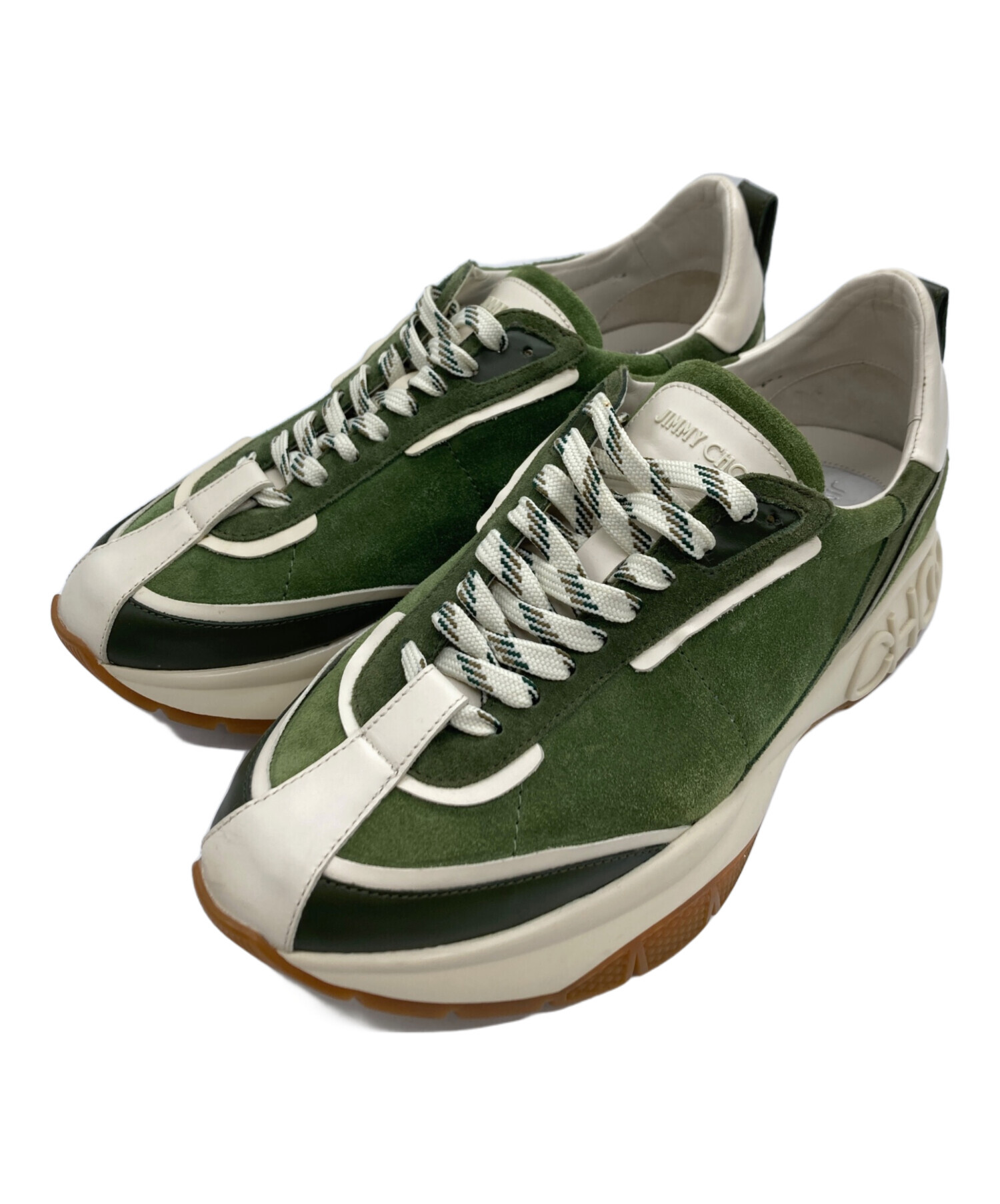 JIMMY CHOO ジミーチュウ RAINE スニーカー カーキ　41 中古・古着通販】JIMMY CHOO (ジミーチュウ) スニーカー グリーン