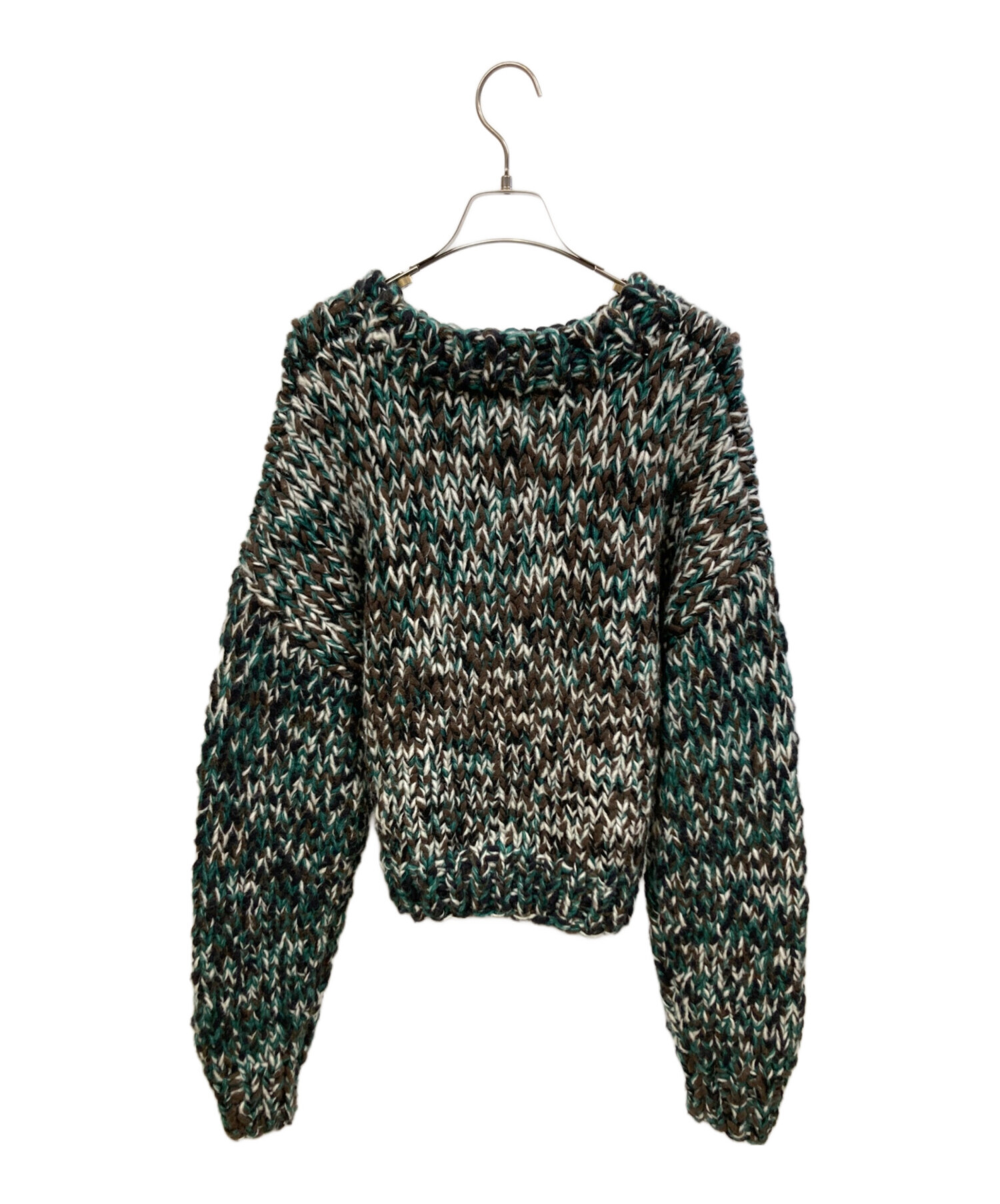 中古・古着通販】NKNIT (ンニット) Mix color hand KNIT グリーン