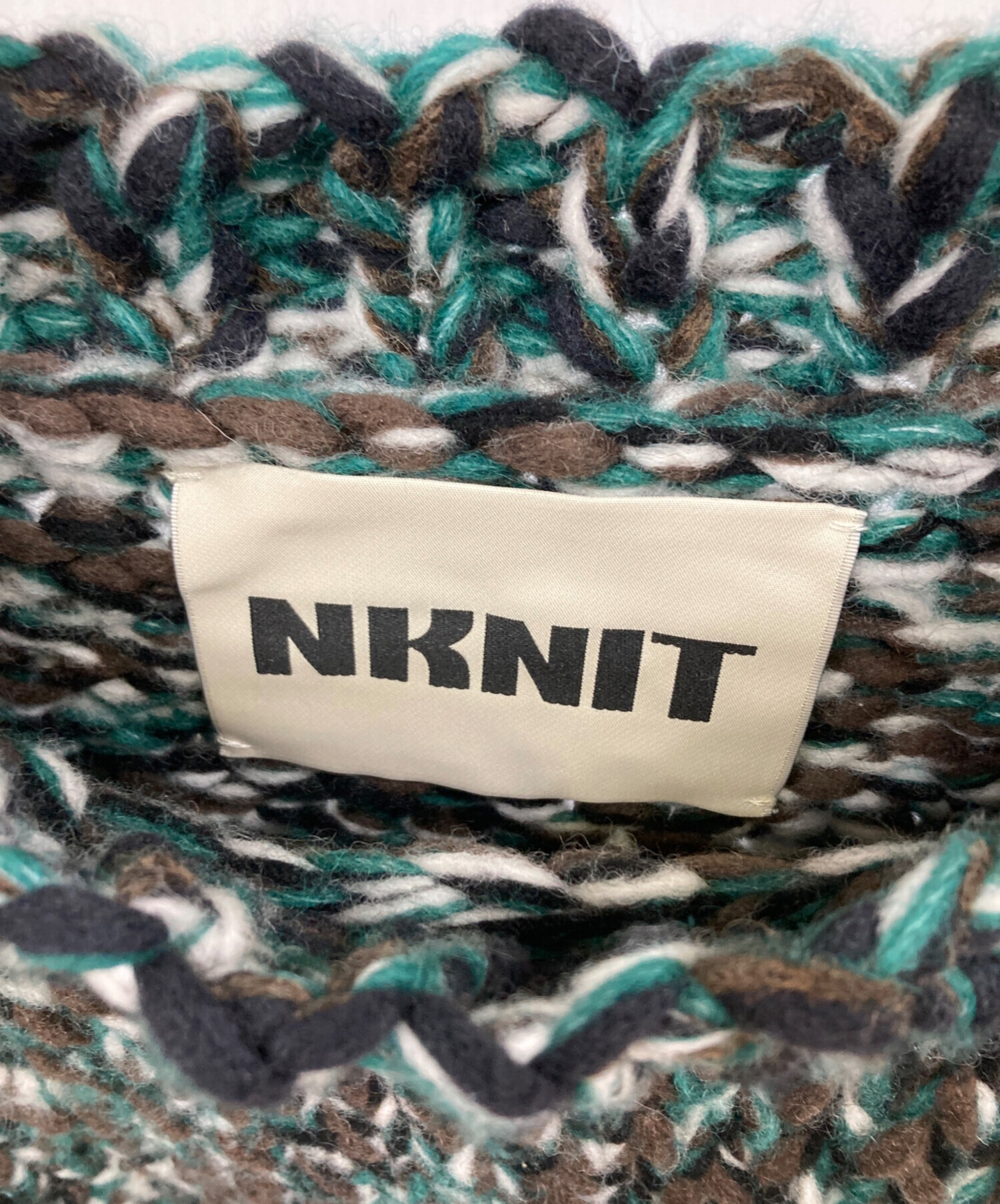 中古・古着通販】NKNIT (ンニット) Mix color hand KNIT グリーン