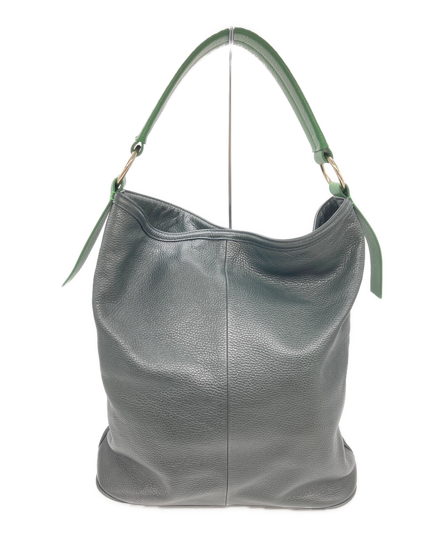 新品・未使用 HINC NUNC ダークグリーンショルダーバッグヒンクヌンク 中古・古着通販】HINC NUNC (ヒンクヌンク) ONE HANDLE SHOULDER