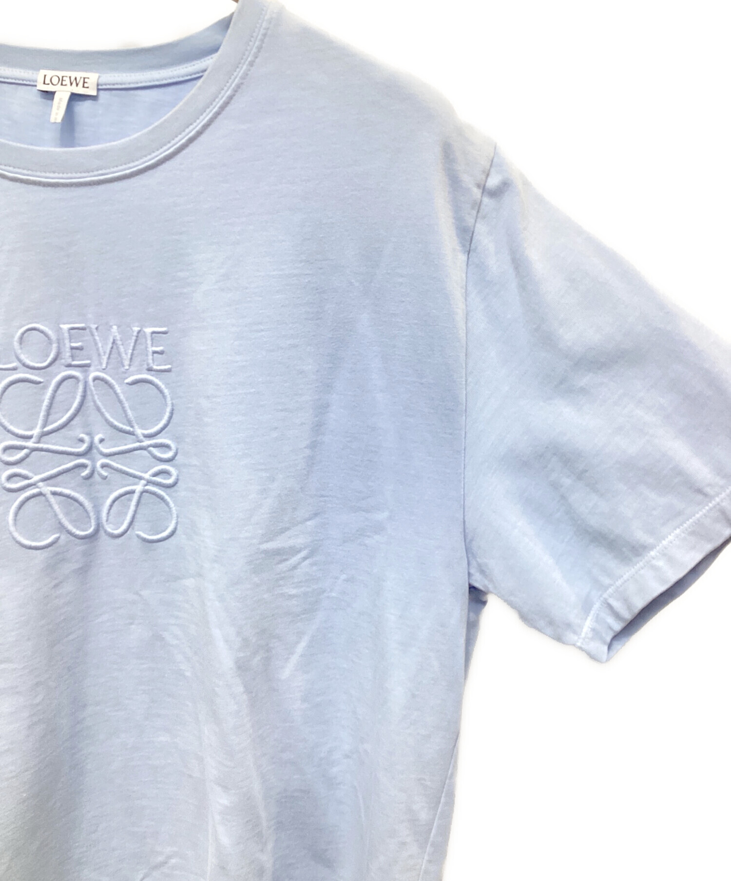 中古・古着通販】LOEWE (ロエベ) アナグラム刺繍Tシャツ スカイブルー