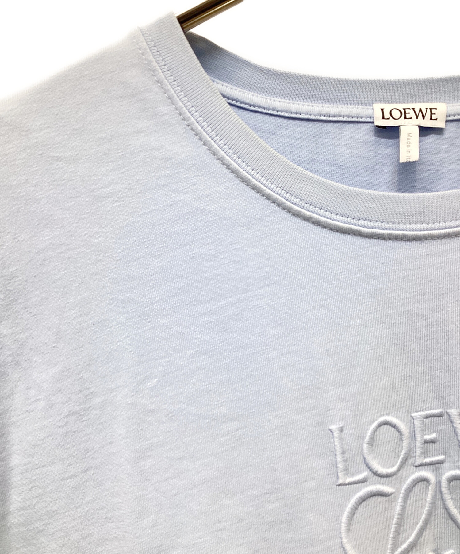 中古・古着通販】LOEWE (ロエベ) アナグラム刺繍Tシャツ スカイブルー