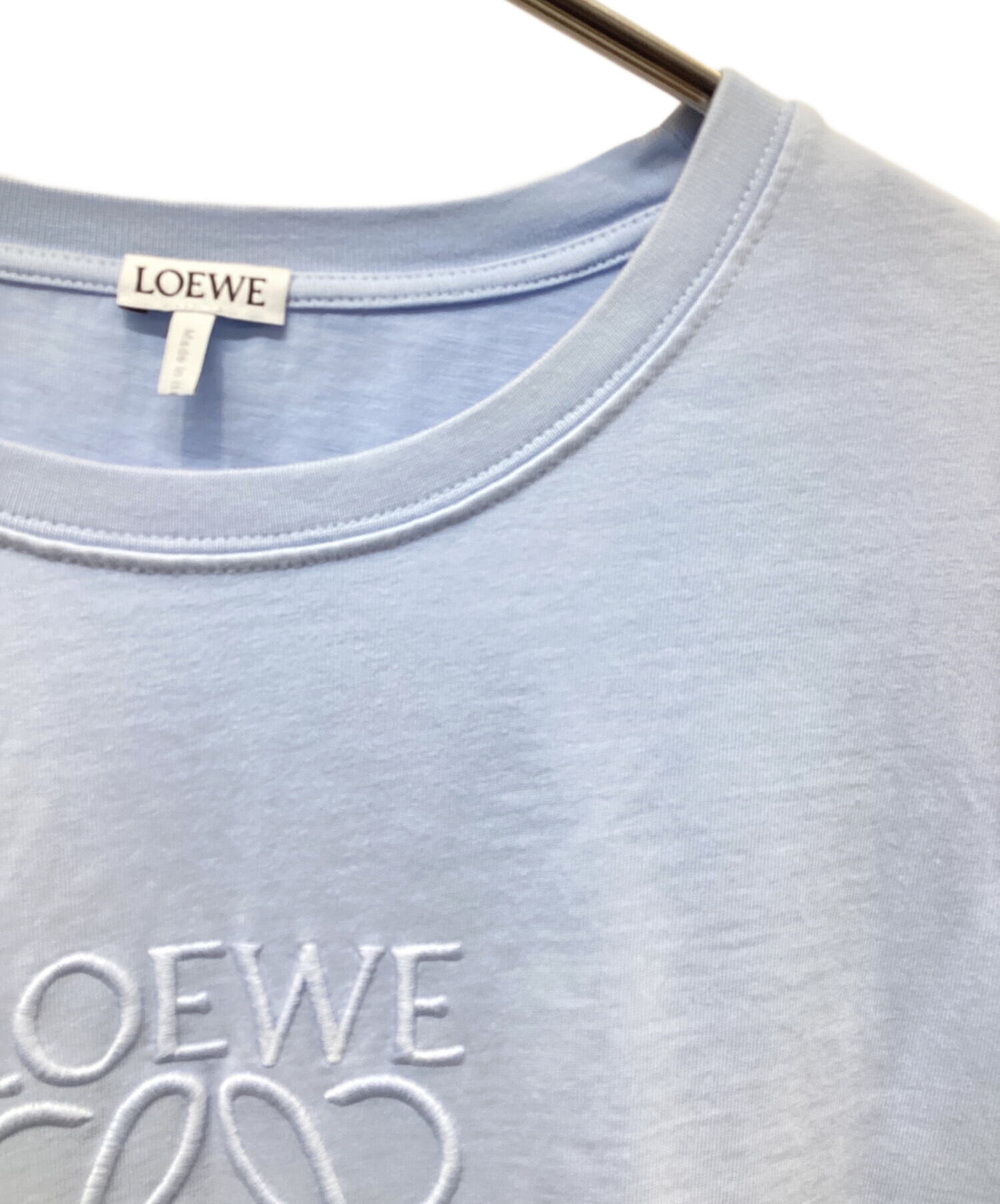 中古・古着通販】LOEWE (ロエベ) アナグラム刺繍Tシャツ スカイブルー