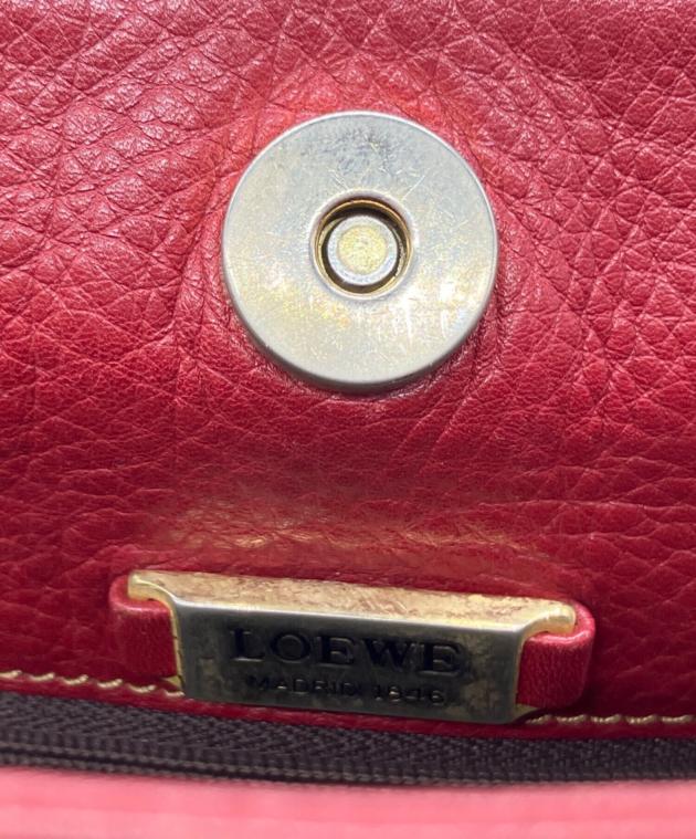 中古・古着通販】LOEWE (ロエベ) ナッパレザーショルダーバッグ レッド
