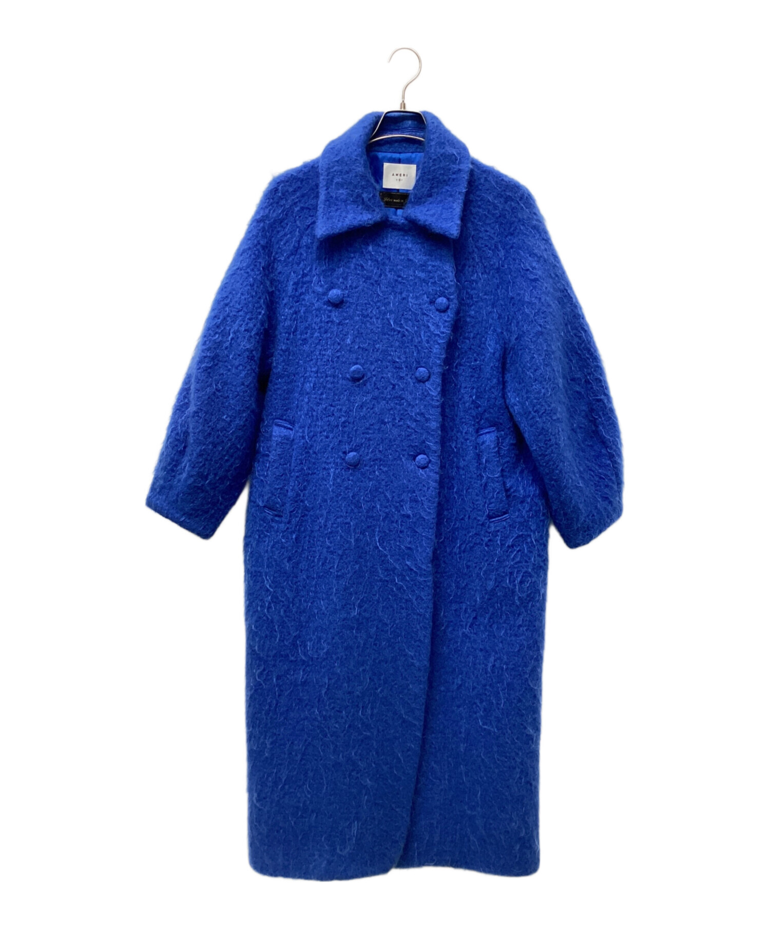 Ameri vintage SHAGGYCOAT モヘア ウールコートブルー M 中古・古着通販】AMERI (アメリ) DEFORMATION COLLAR SHAGGY COAT