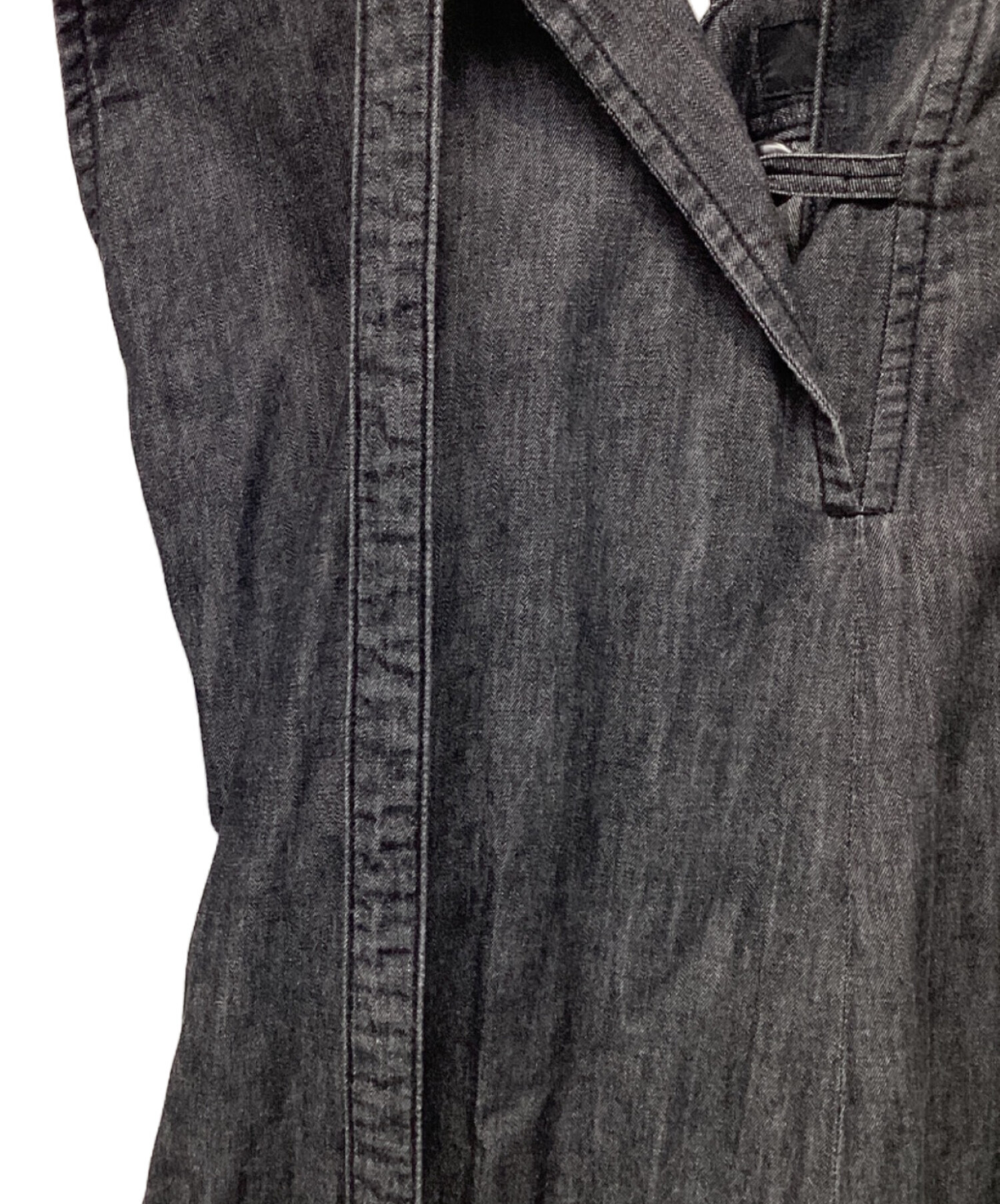 中古・古着通販】Y's (ワイズ) SPOTTED DENIM STRAP OVERALLS ブラック