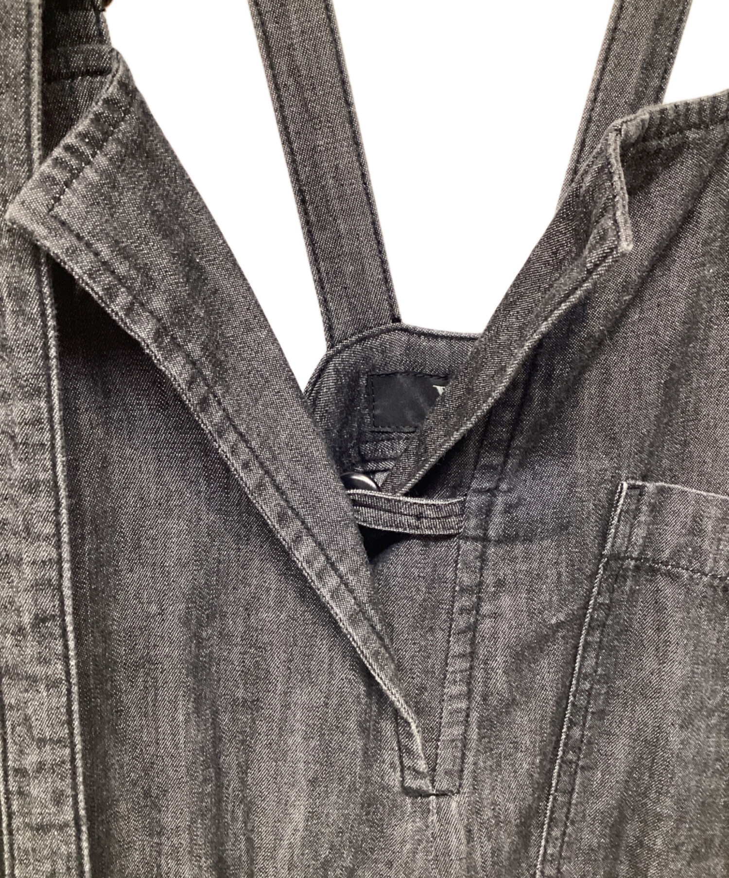 【美品】Y's　ワイズ 2023SS 　オーバーオール 中古・古着通販】Y's (ワイズ) SPOTTED DENIM STRAP OVERALLS ブラック