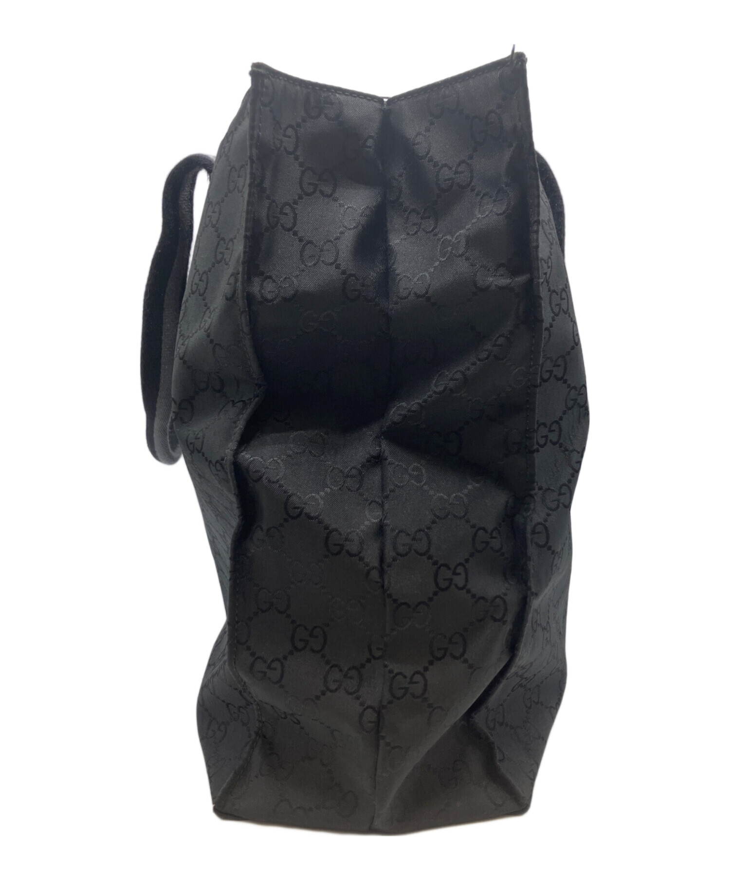 GUCCI トートバッグ ブラック ナイロン 中古・古着通販】GUCCI (グッチ) ナイロントートバッグ ブラック