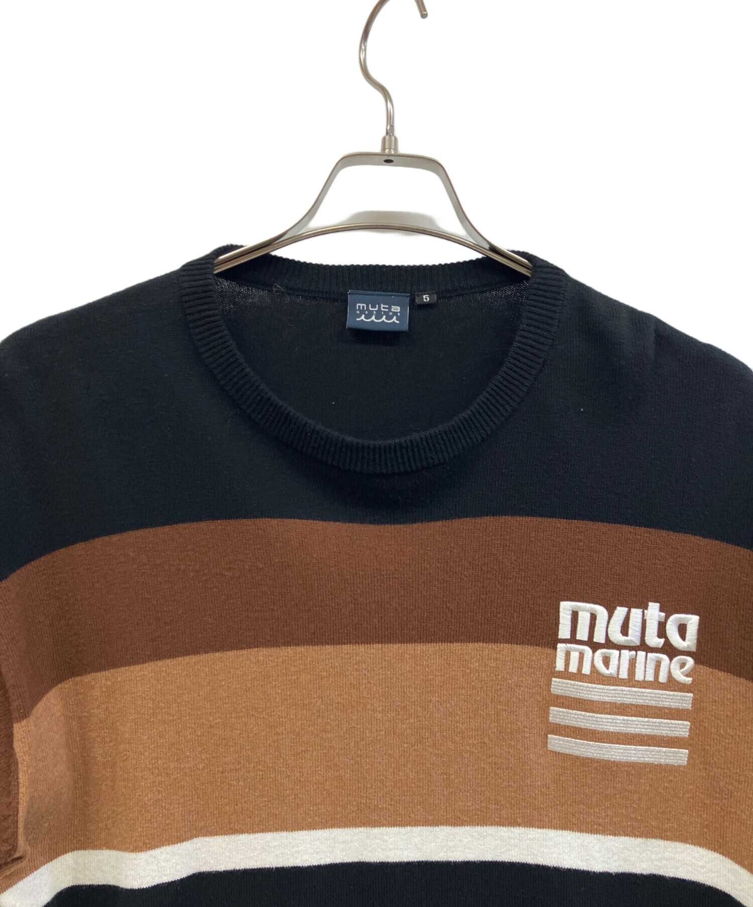【完売品】ムータマリン　アクセントボーダー　クルーネックセーター　カシミヤ混 中古・古着通販】muta MARINE (ムータマリン) アクセントボーダー