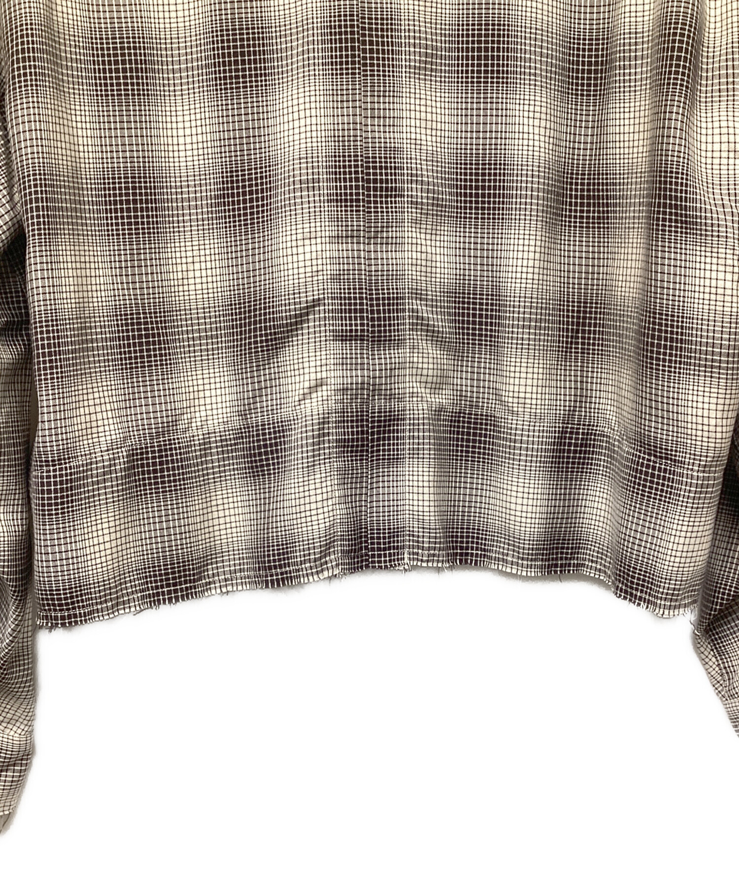 中古・古着通販】ANCELLM (アンセルム) OMBRECHECK SHORT ZIPUP SHIRT