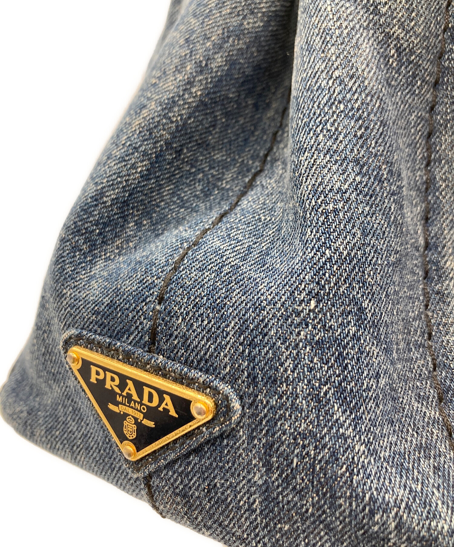 値下げ！PRADA デニム トートバッグ 中古・古着通販】PRADA (プラダ) デニムトートバッグ インディゴ