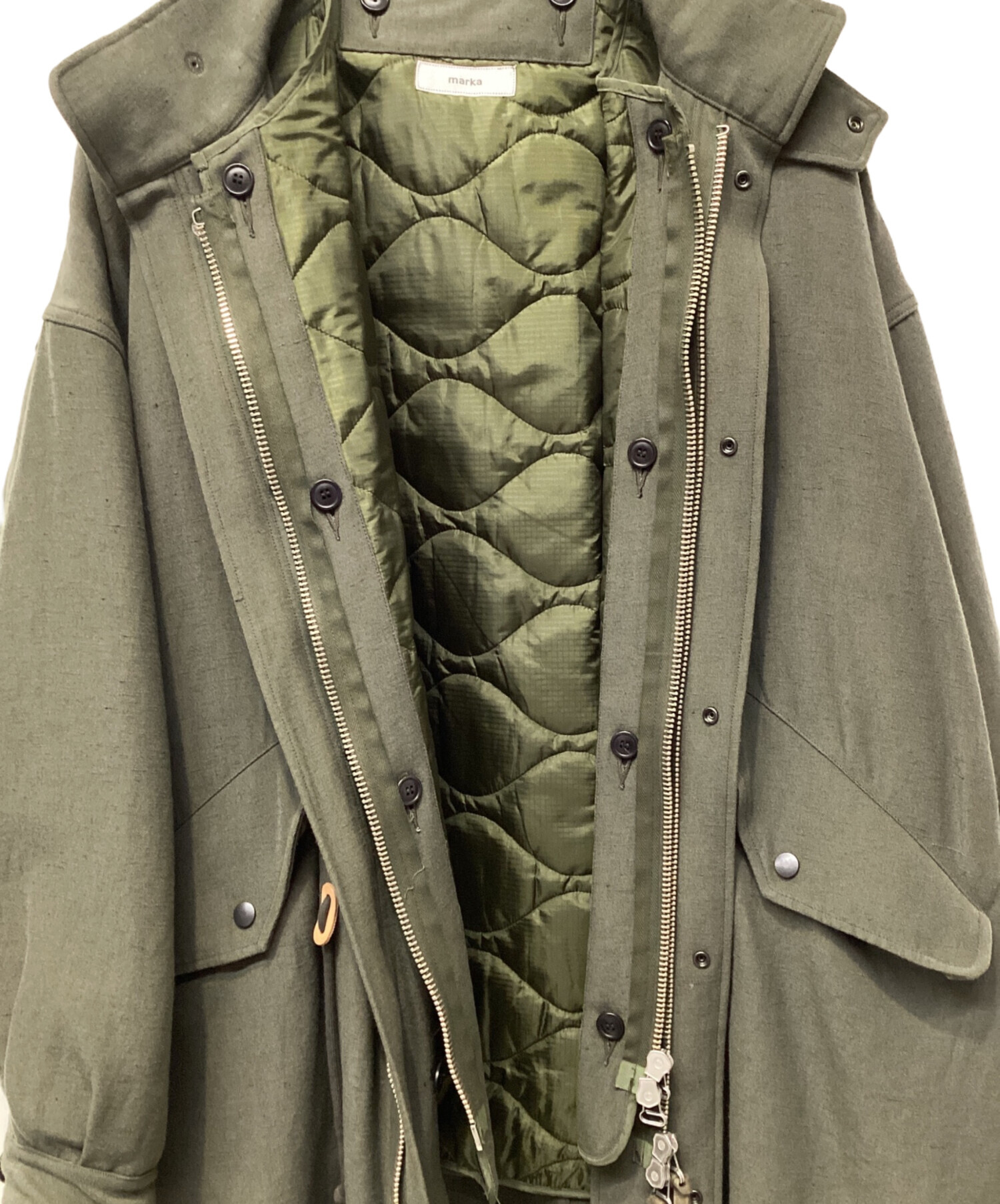 中古・古着通販】MARKA (マーカ) MODS PARKA - wool×linen backsatin