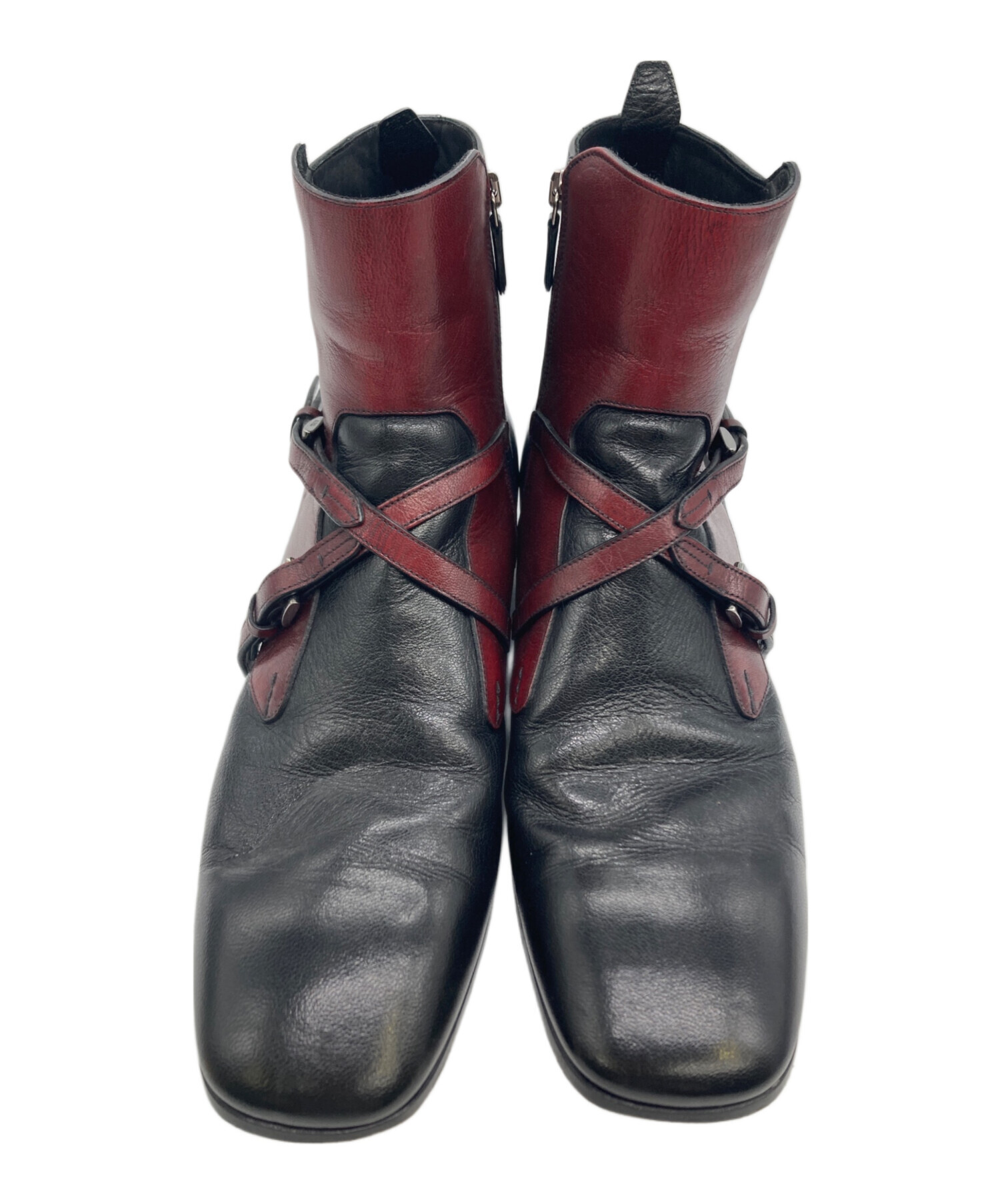 中古・古着通販】PRADA (プラダ) クロスベルトショートブーツ7 
