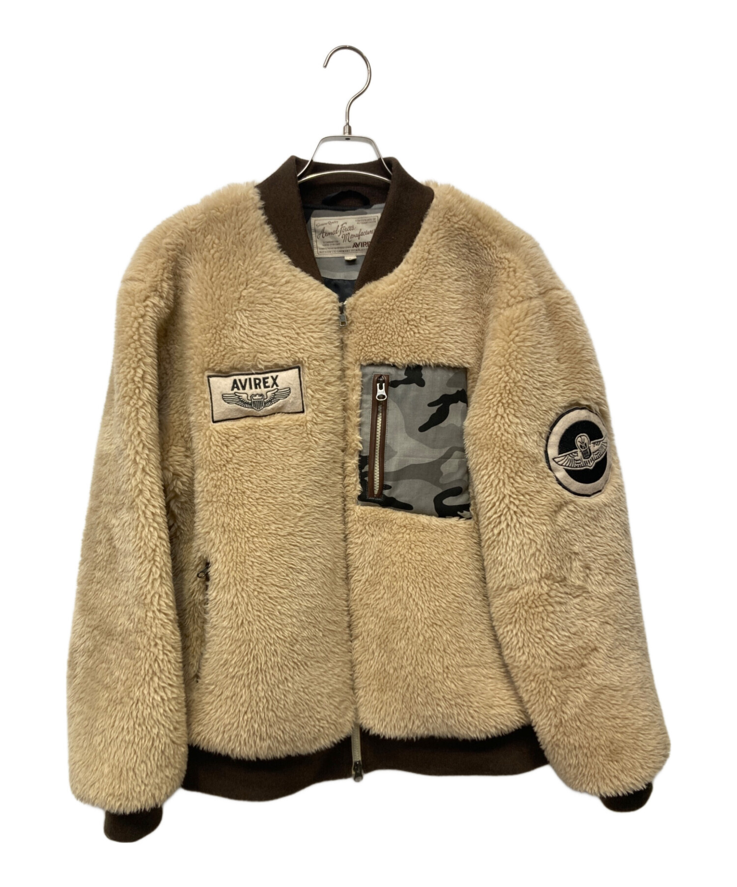 中古・古着通販】AVIREX (アヴィレックス) ボアジャケット ベージュ