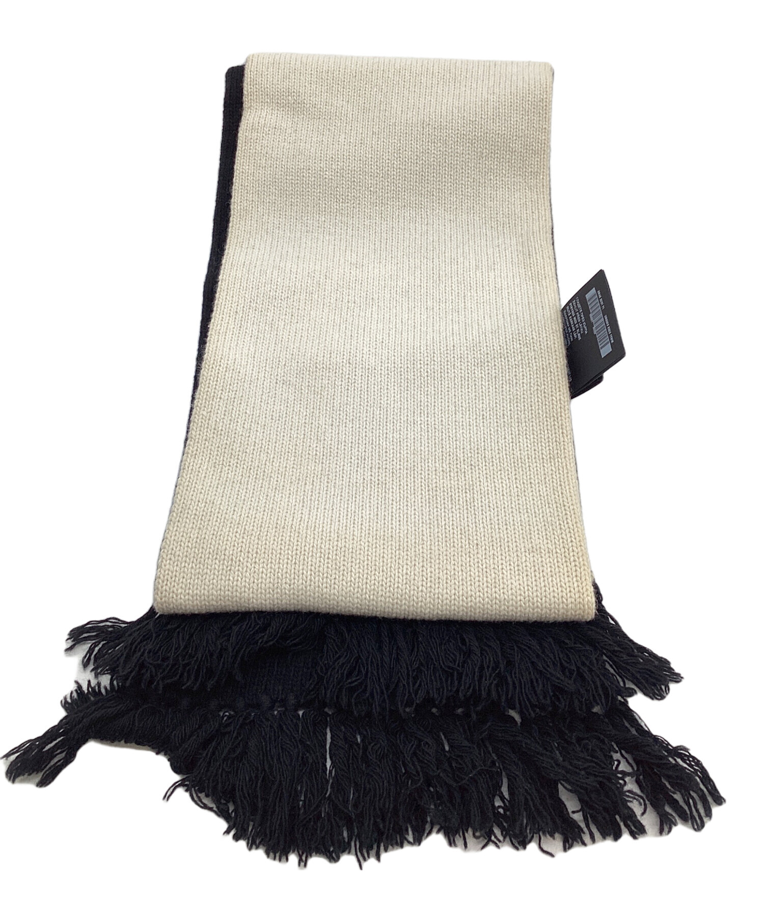 PRADA マフラー【ほぼ新品】 中古・古着通販】PRADA (プラダ) ロゴマフラー ブラック×ホワイト