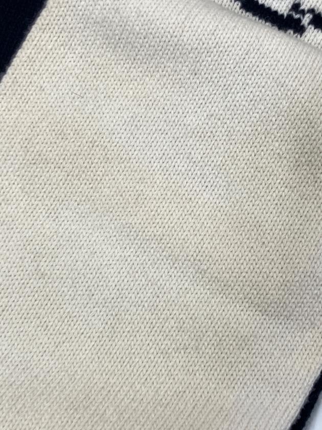 中古・古着通販】PRADA (プラダ) ロゴマフラー ブラック×ホワイト