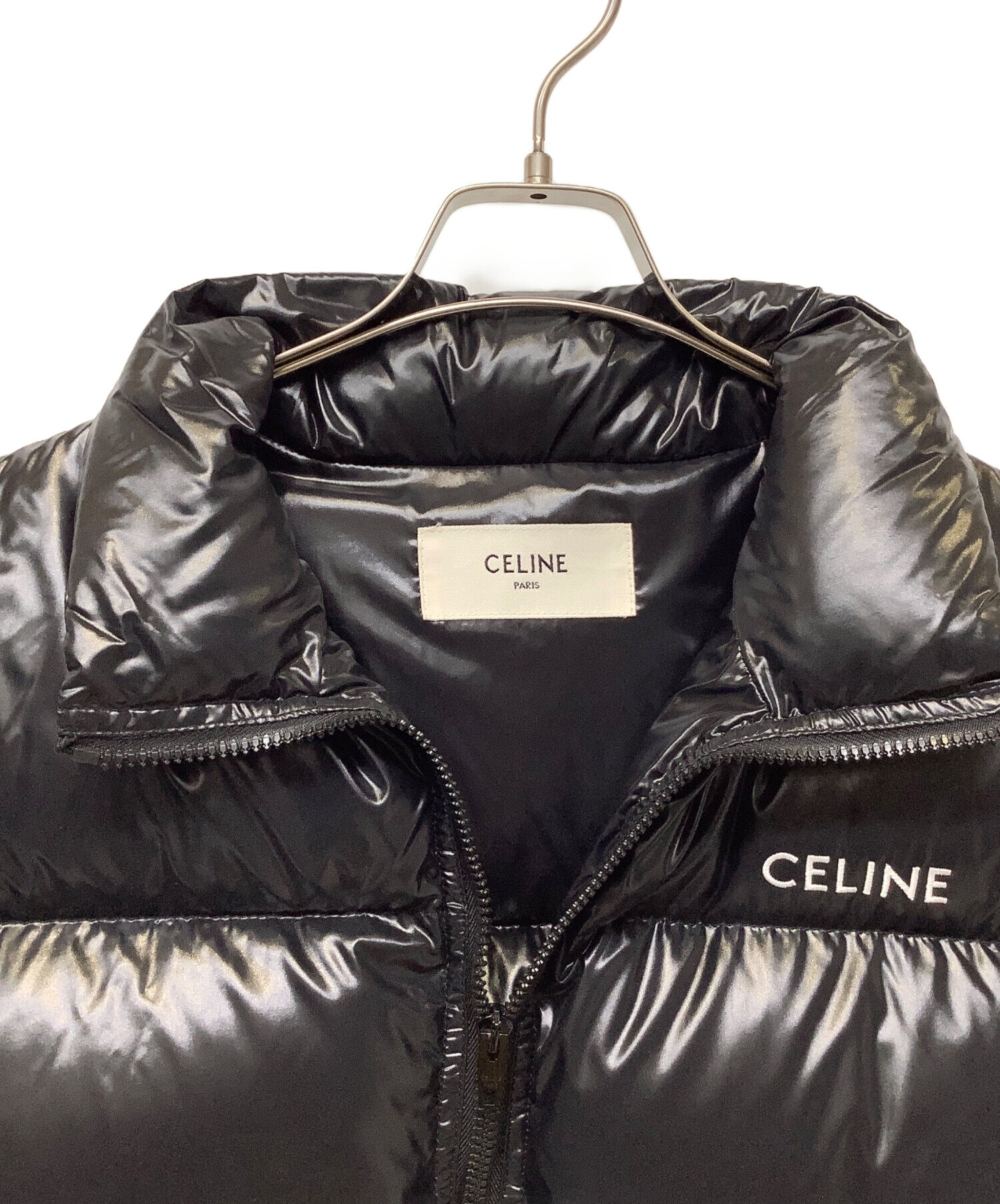 中古・古着通販】CELINE (セリーヌ) ロゴダウンジャケット ブラック