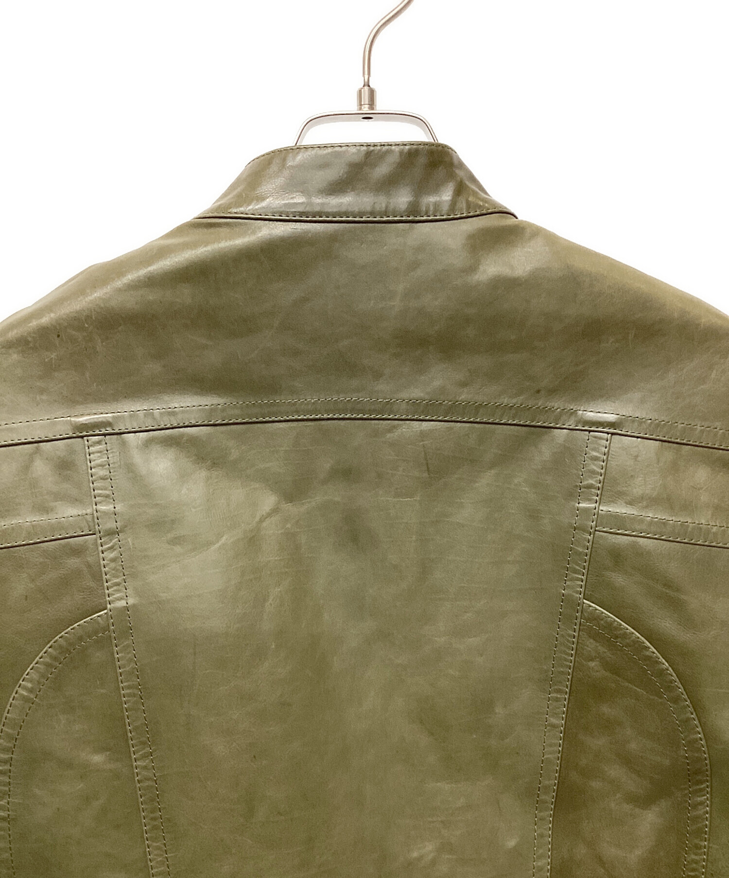 中古・古着通販】GUCCI (グッチ) ライダースジャケット カーキ サイズ 