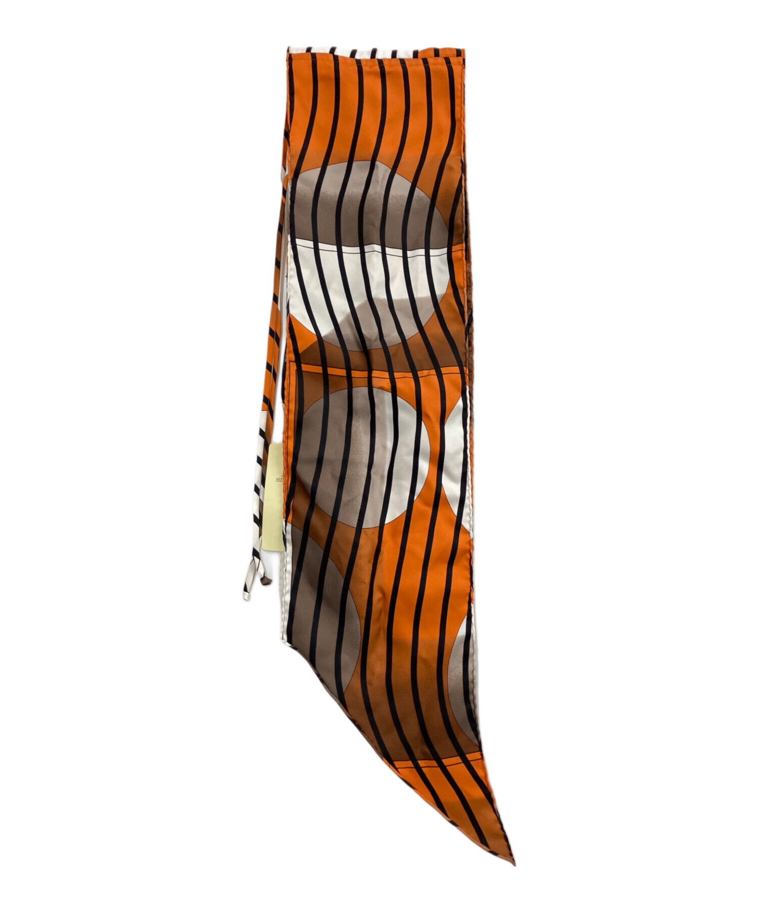 HERMES オレンジ シルク スカーフ 中古・古着通販】HERMES (エルメス) BANDEAU TWILL シルクスカーフ