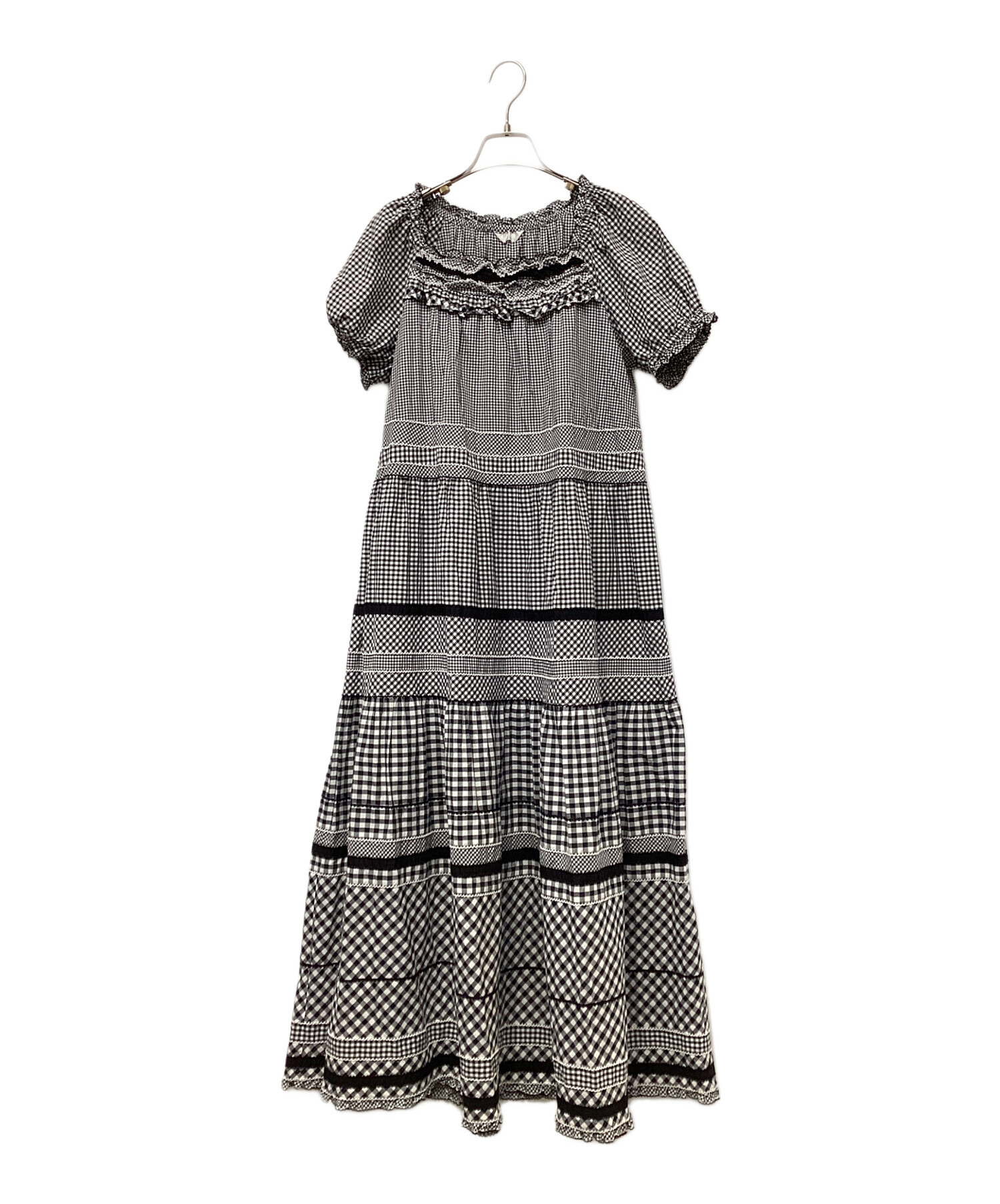 【美品】ピンクハウス半袖ワンピース　フリー 中古・古着通販】PINK HOUSE (ピンクハウス) 半袖ワンピース グレー