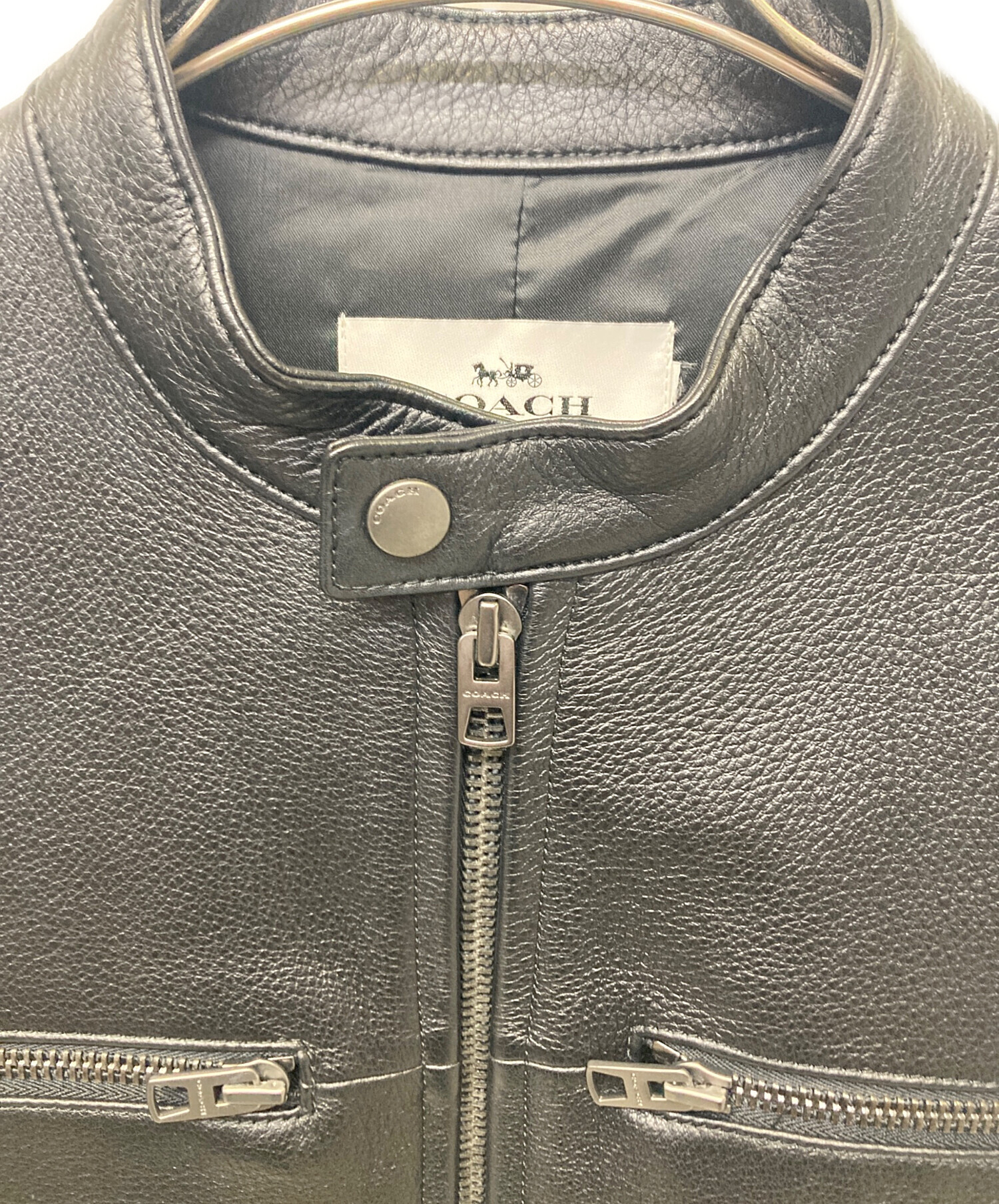 中古・古着通販】COACH (コーチ) ライダースジャケット ブラック