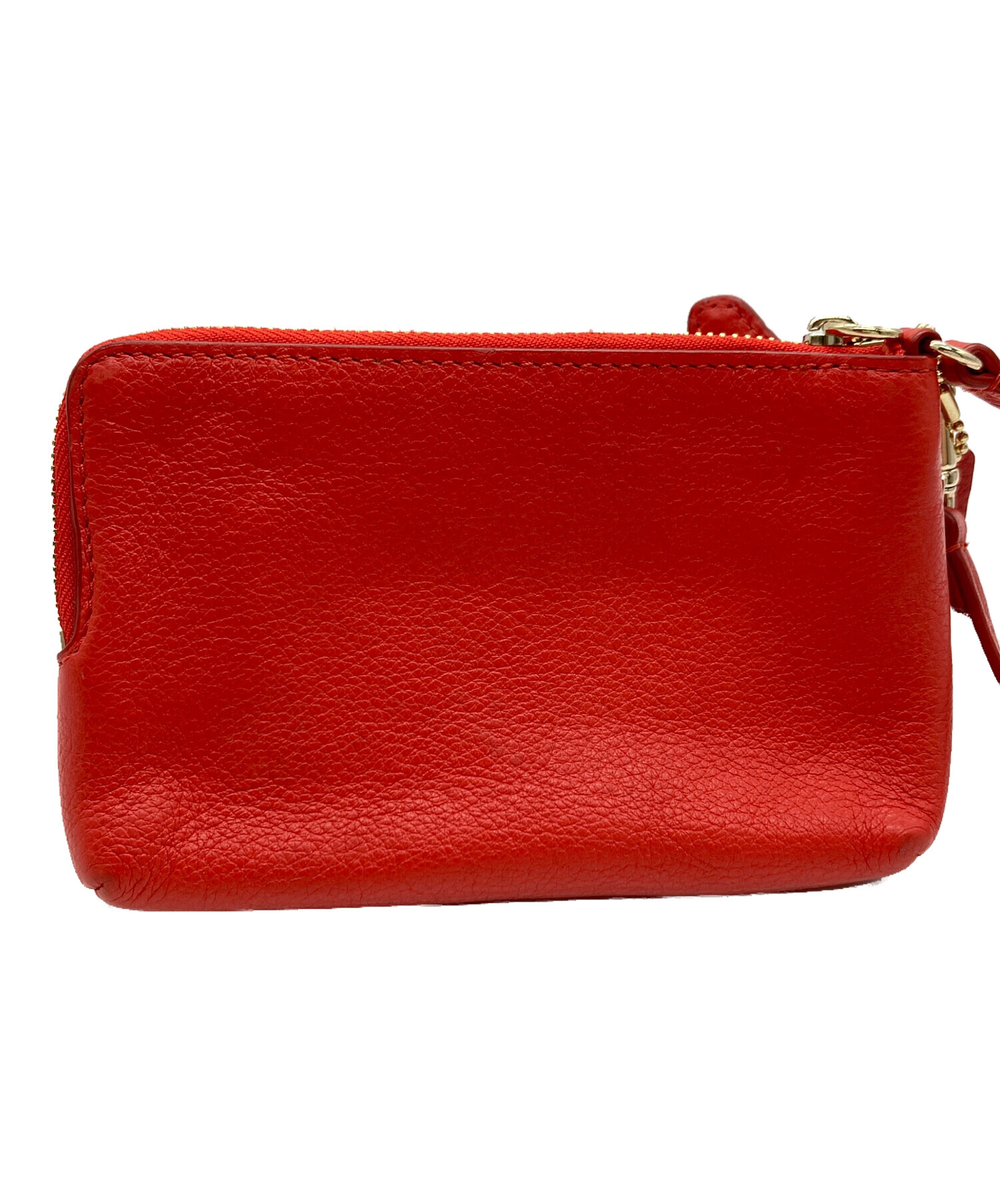 中古・古着通販】COACH (コーチ) ストラップミニポーチ レッド