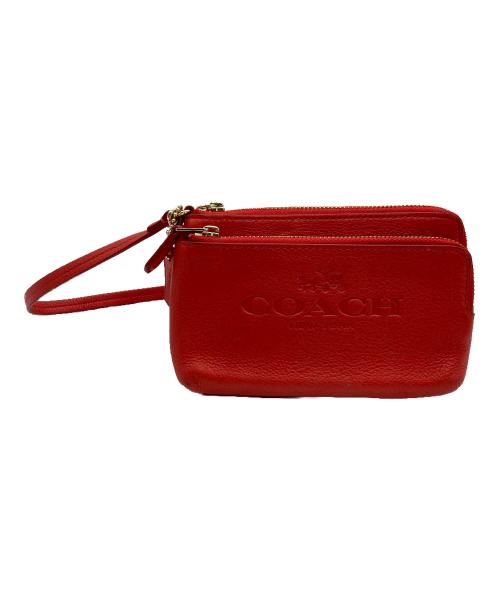 中古・古着通販】COACH (コーチ) ストラップミニポーチ レッド 