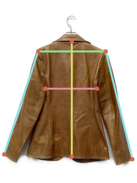 中古・古着通販】PRADA (プラダ) 2Bレザージャケット ブラウン サイズ